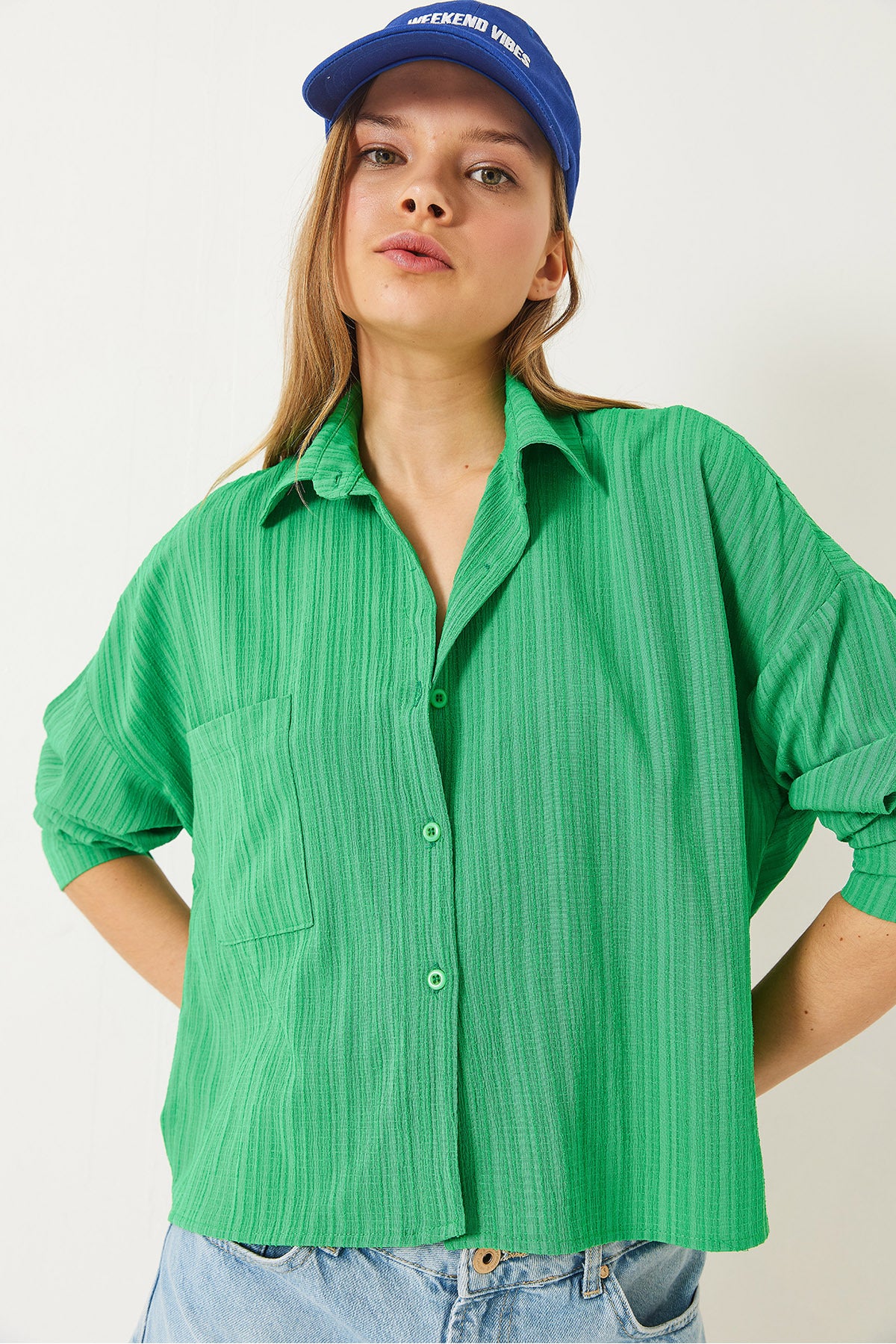 Women's Single Pocket Long Sleeve Casual Shirt 60261562