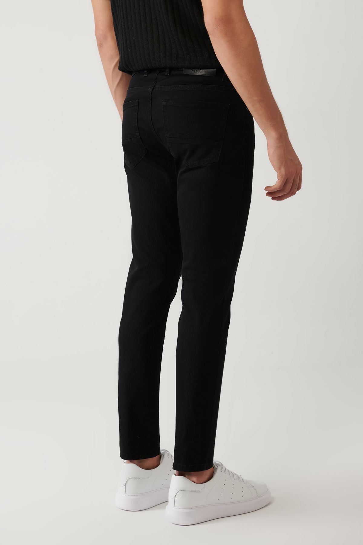 Men's black rinsa washed flexible cotton jeans pants A41y3513