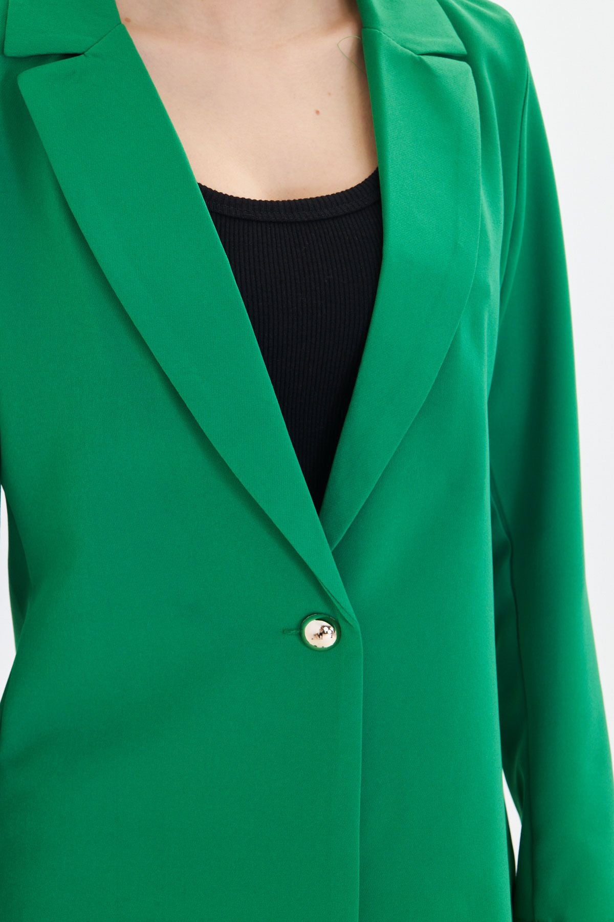 Female Green Single Button Jacket ARM-23Y001047