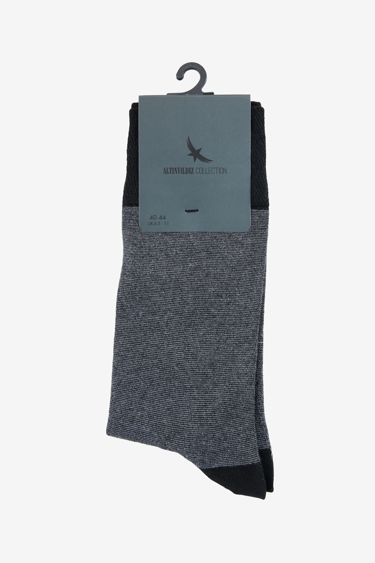 Men's black-gray patterned single socks