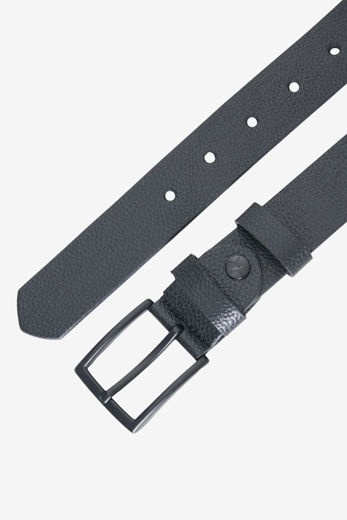 Men's black artificial leather classic belt