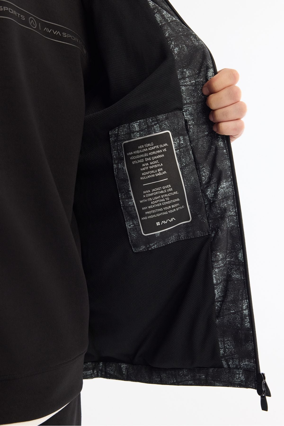 Men's black hooded windproofing Mont A42y6152
