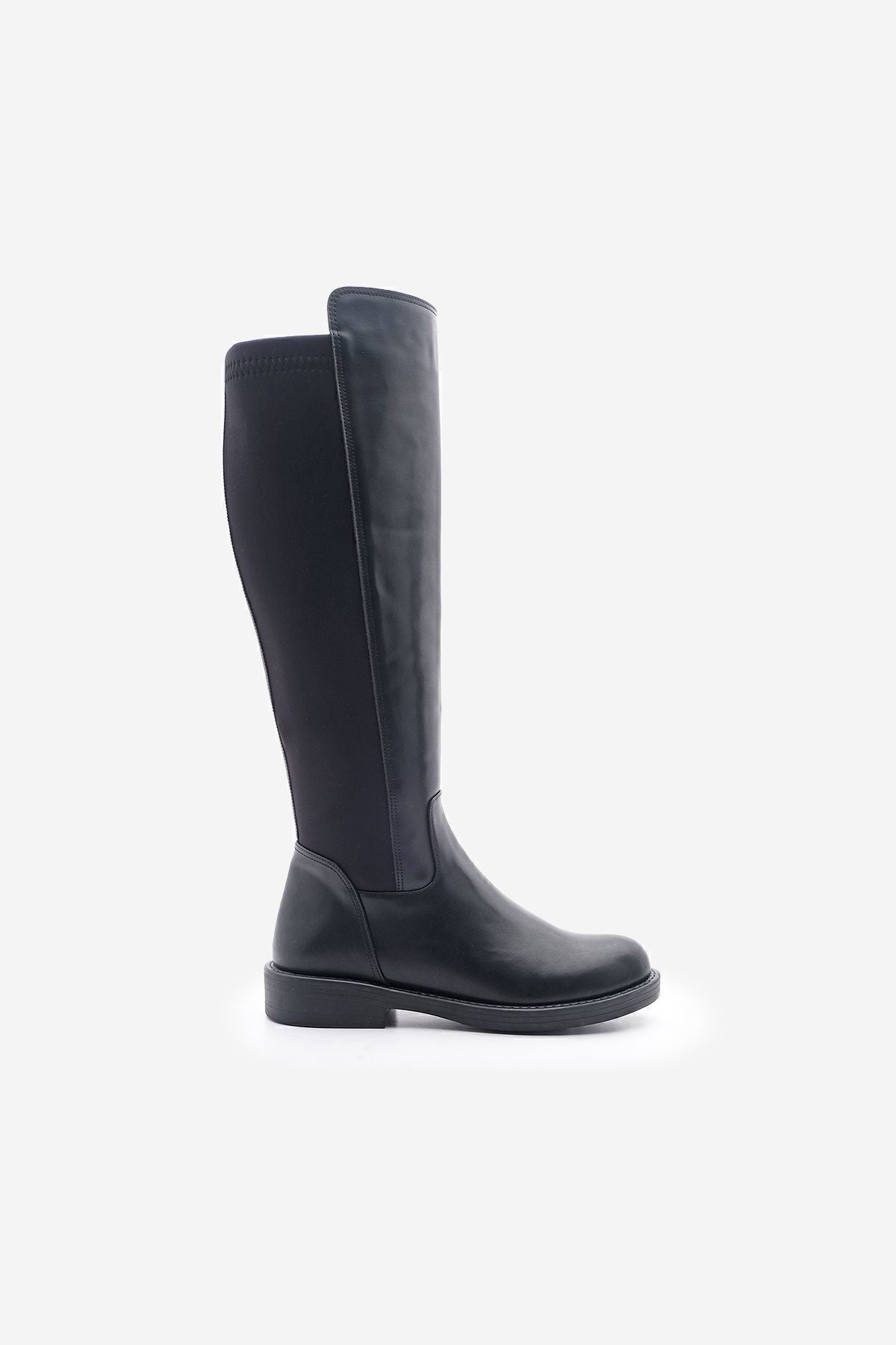 Women's daily boots rubber stretch kneealtı enpar black