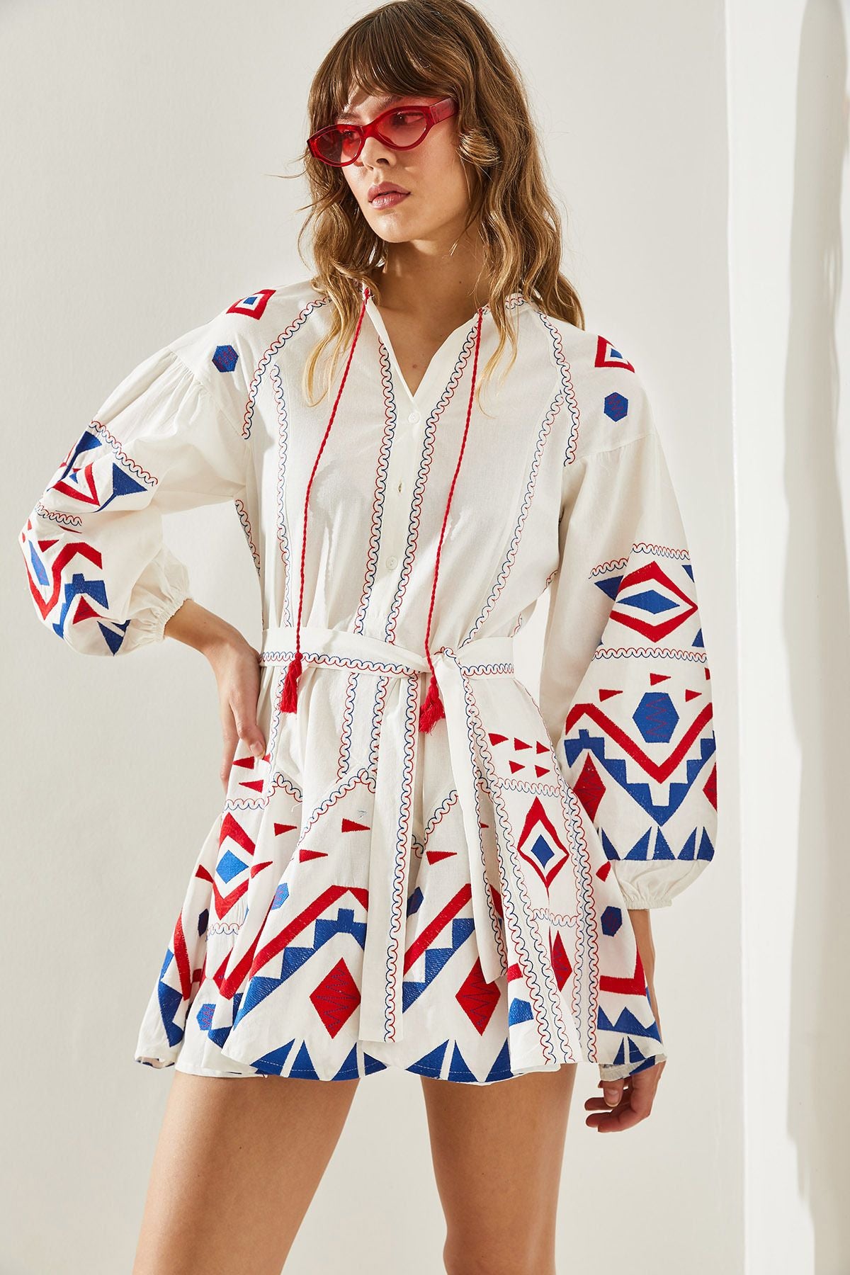Female Embroidery Embroidered Ruffle Skirt Mini Dress 60251315