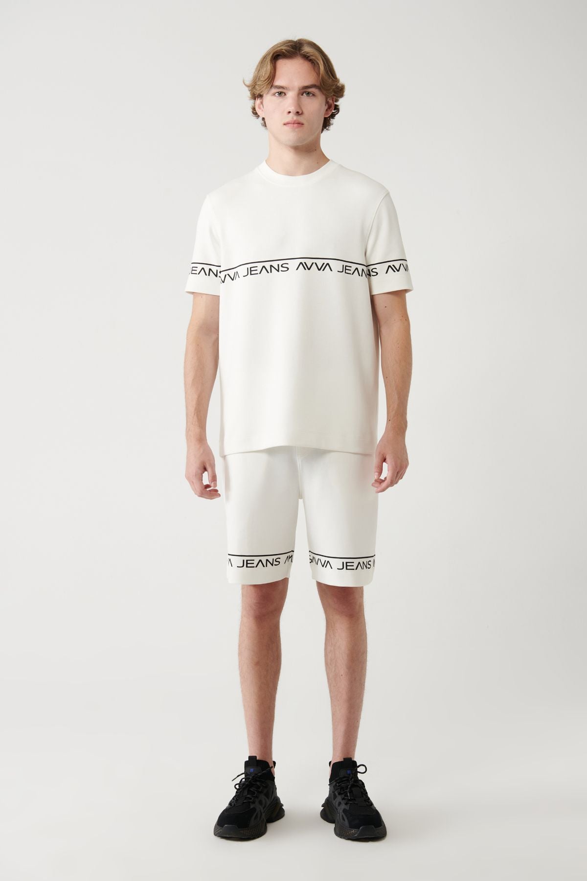 Men's White Printed Bicycle Yaka Soft Touch T-shirt A41y1329