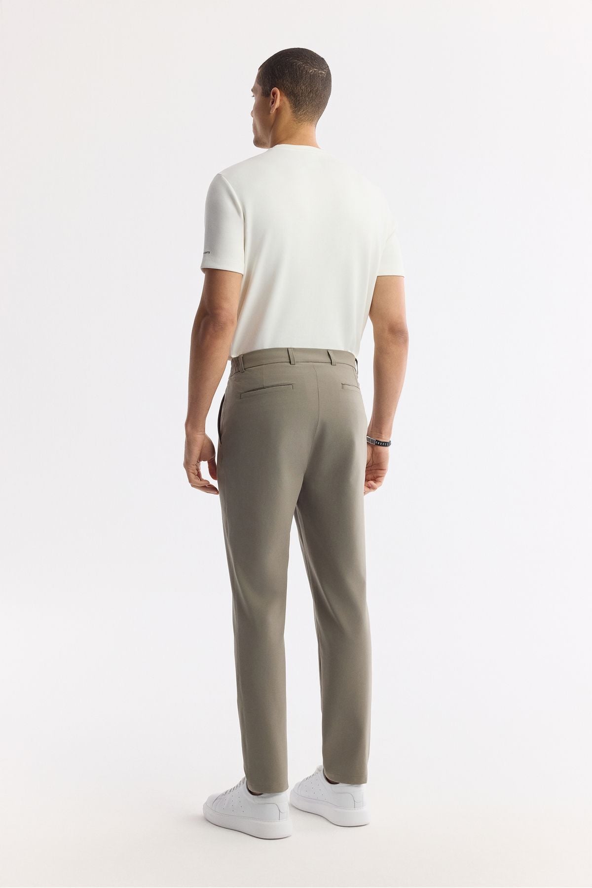 Men's khaki as well as rubber fabric nora slim fit pants A51y3077