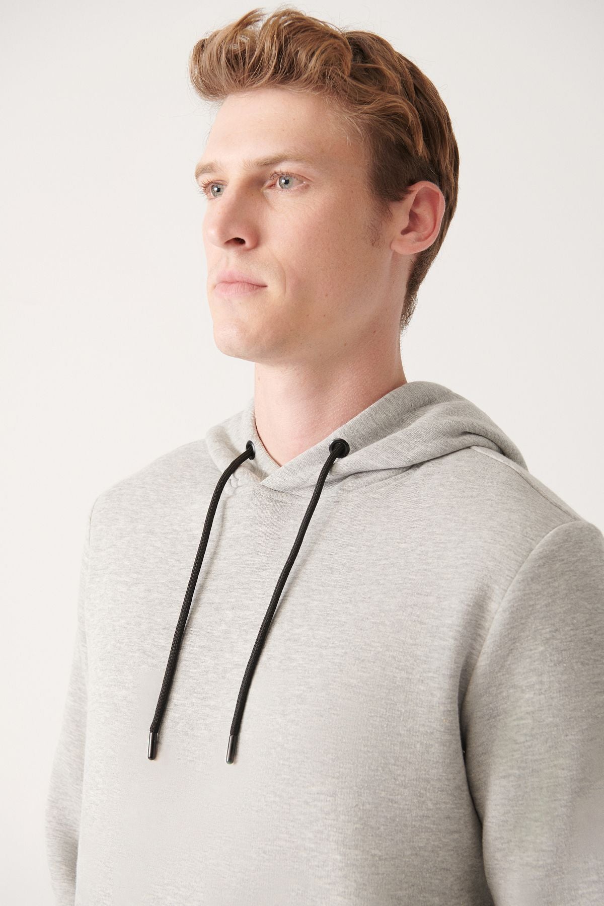 Men's gray hooded 3 -IP Cotton Sweatshirt E001018