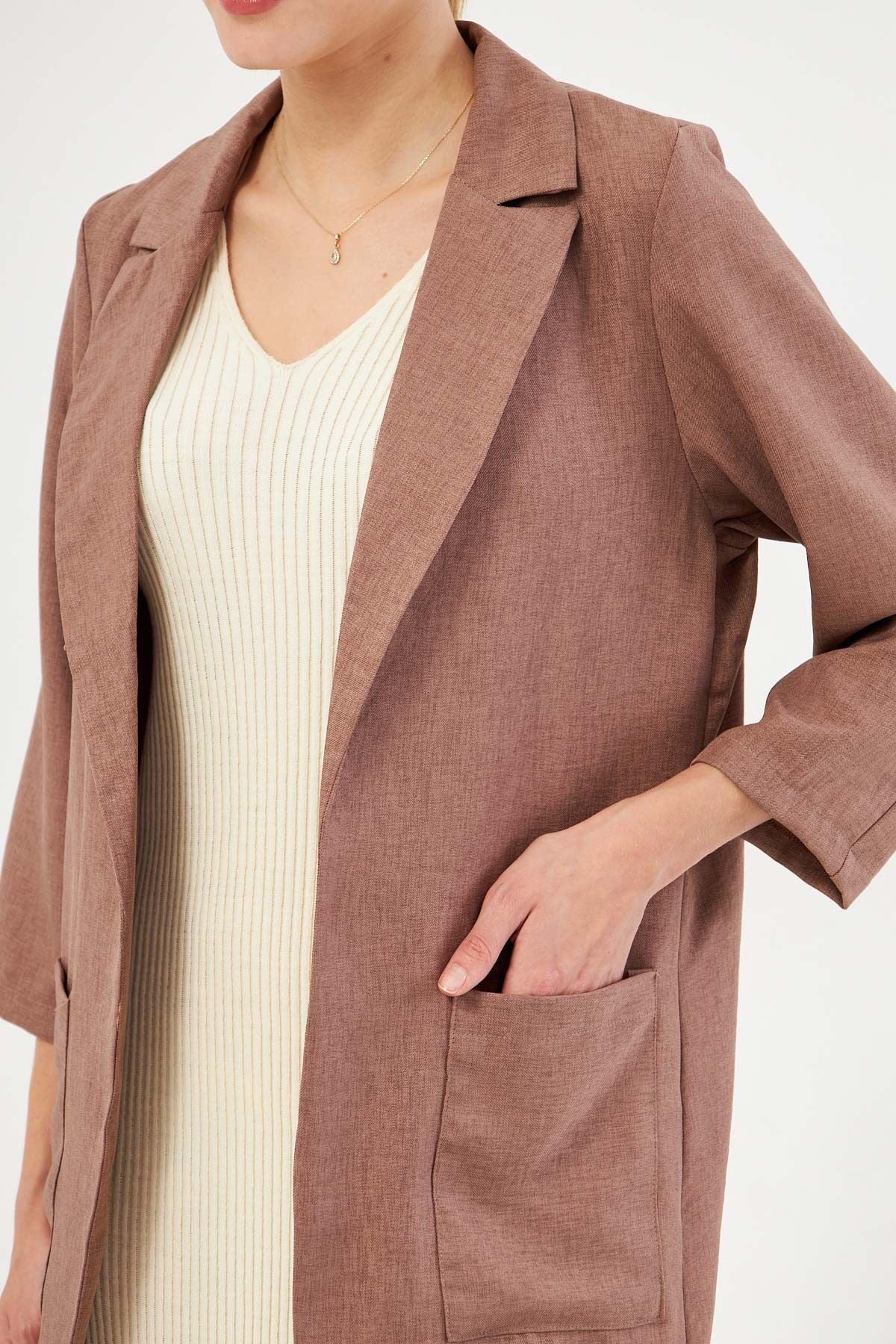 Female mink pocket overwheeling jacket ARM-24Y001115