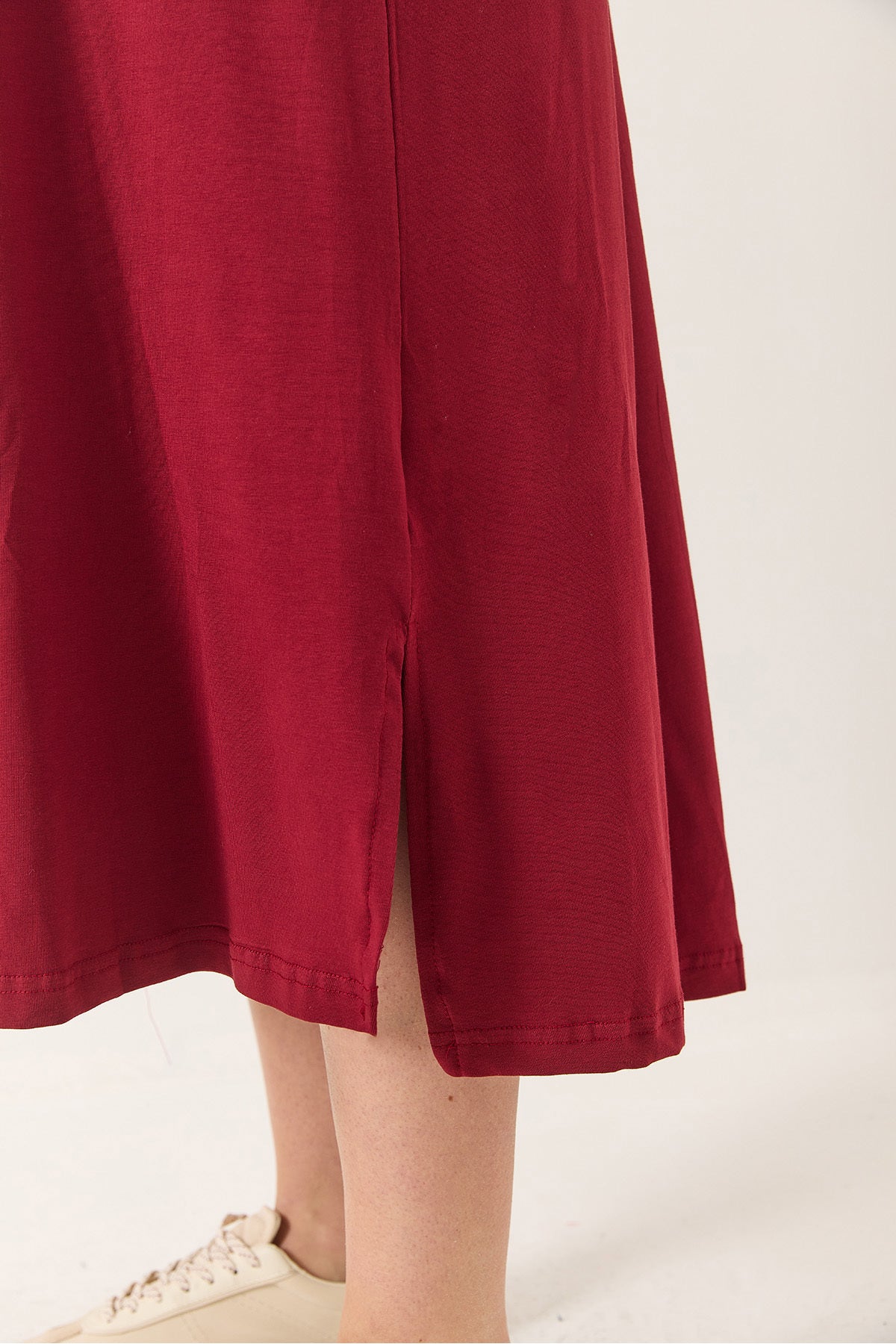 Women's Crew Neck Short Sleeve Long Basic Dress with Pocket Detail 60283192