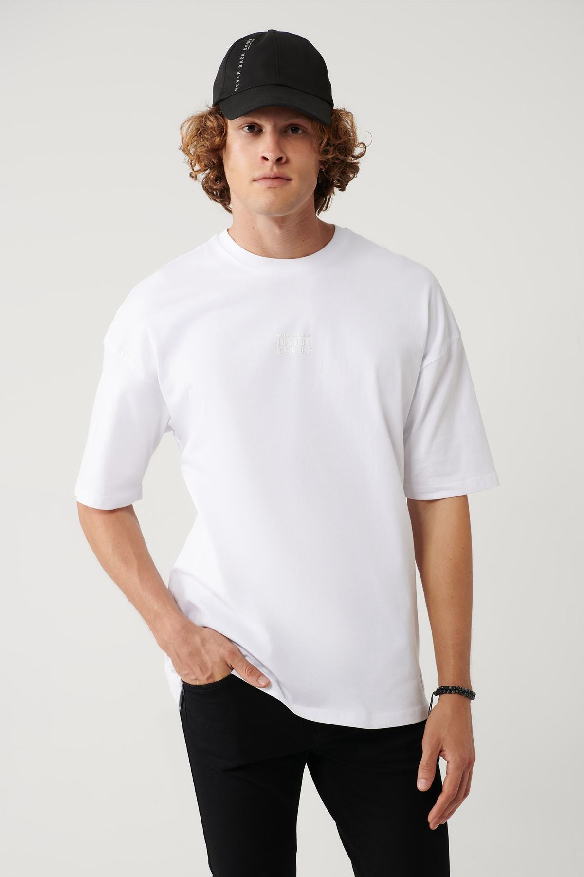 Men's White 100 %Cotton Bicycle Collar Printed T-Shirt A41y1325