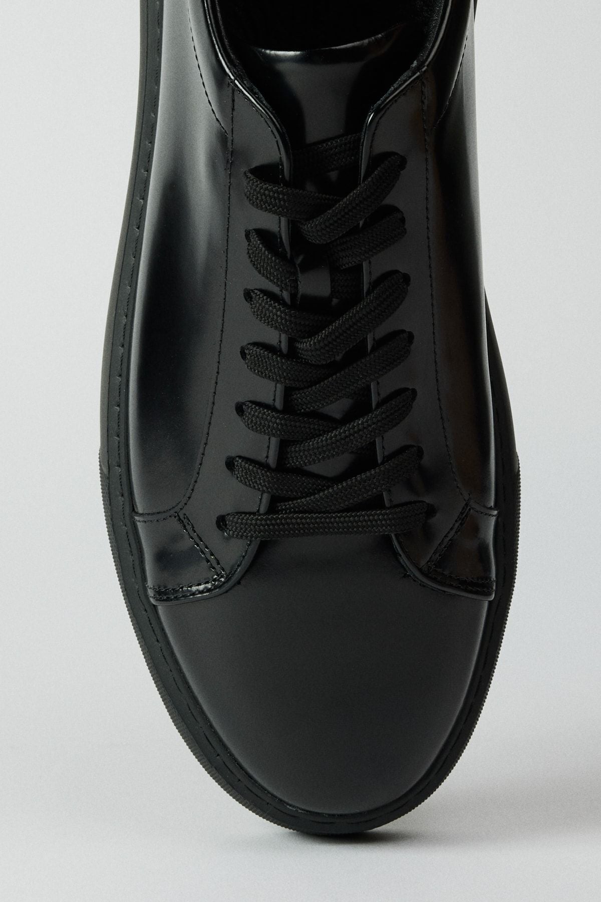 Men's black 100 %leather sneaker shoes