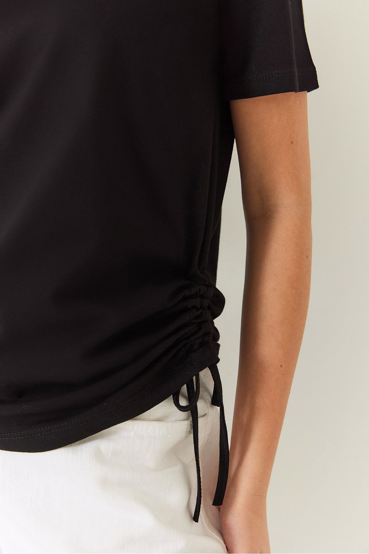 Women's Sides Shirred Basic Basic Tshirt 60602003