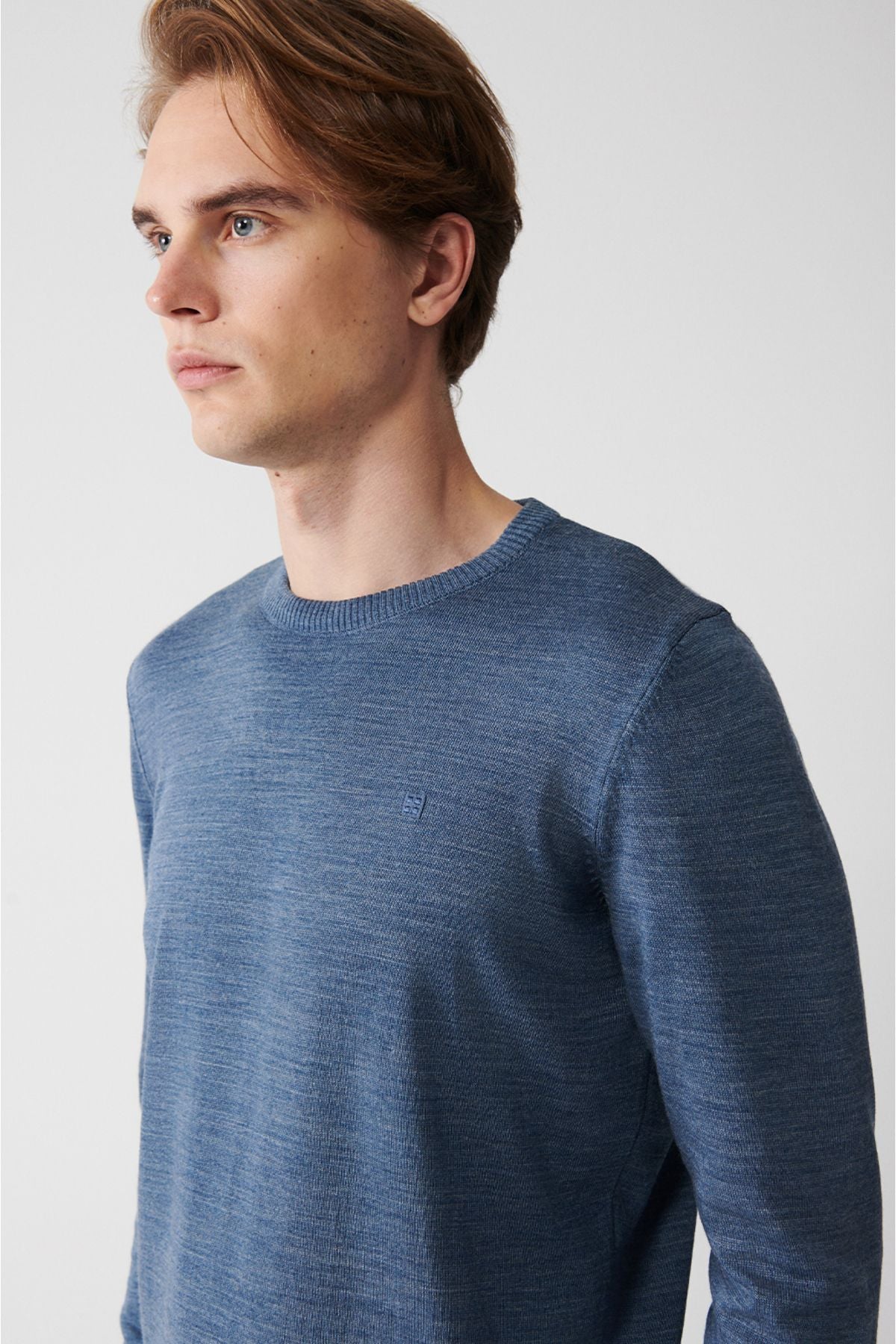 Men's Indigo Bicycle collar Follow -up knitwear sweater E005000