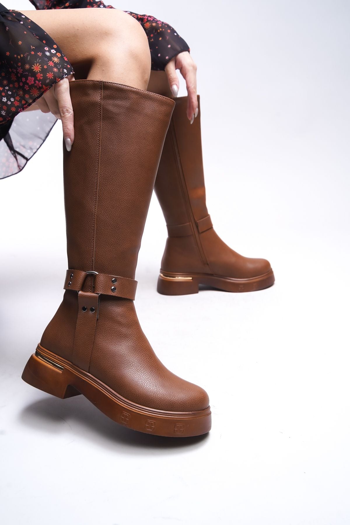 Phalorha Women's Boots 00123333 textured Taba Skin
