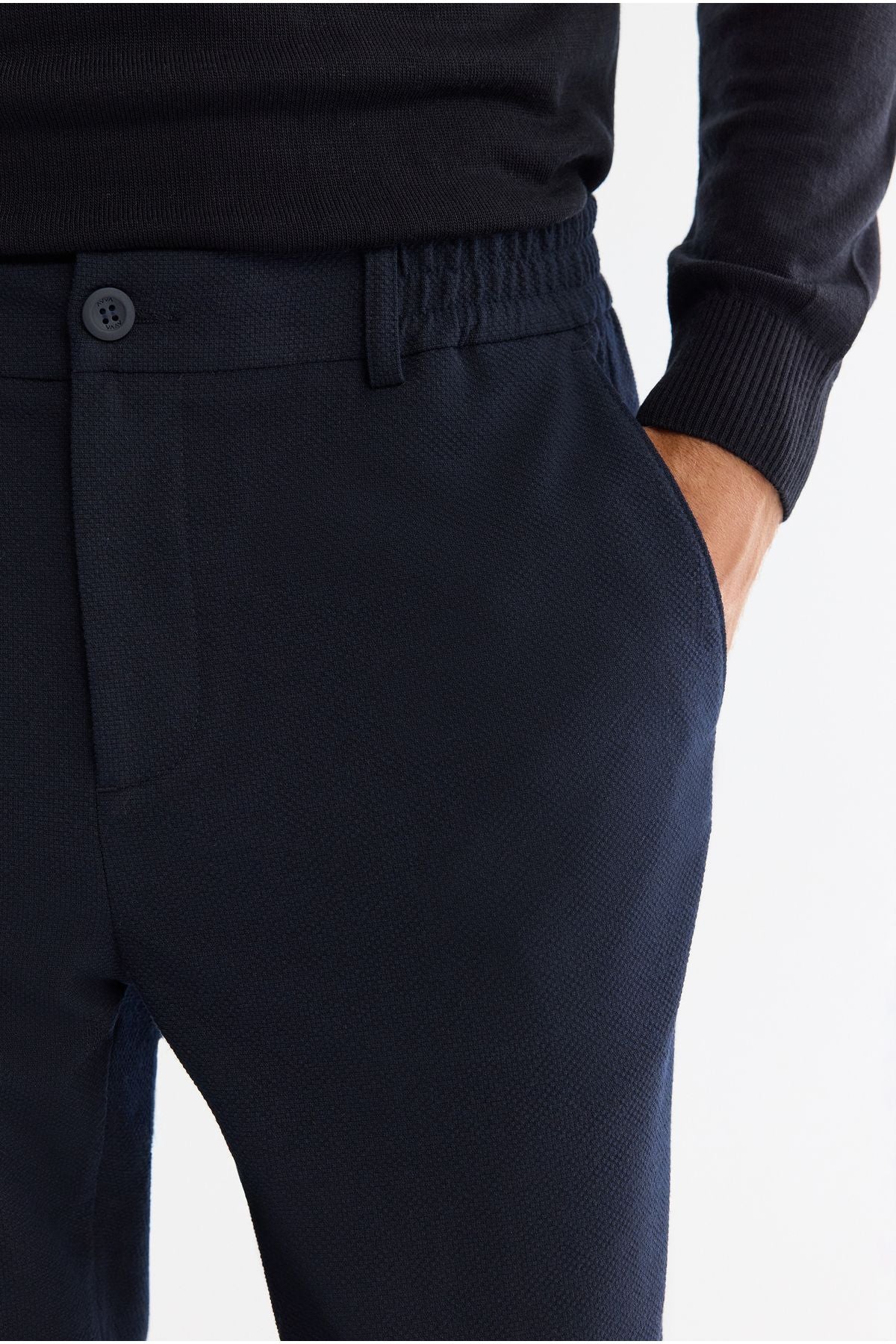 Men's navy blue as well as tire -wavy chino pants B003037