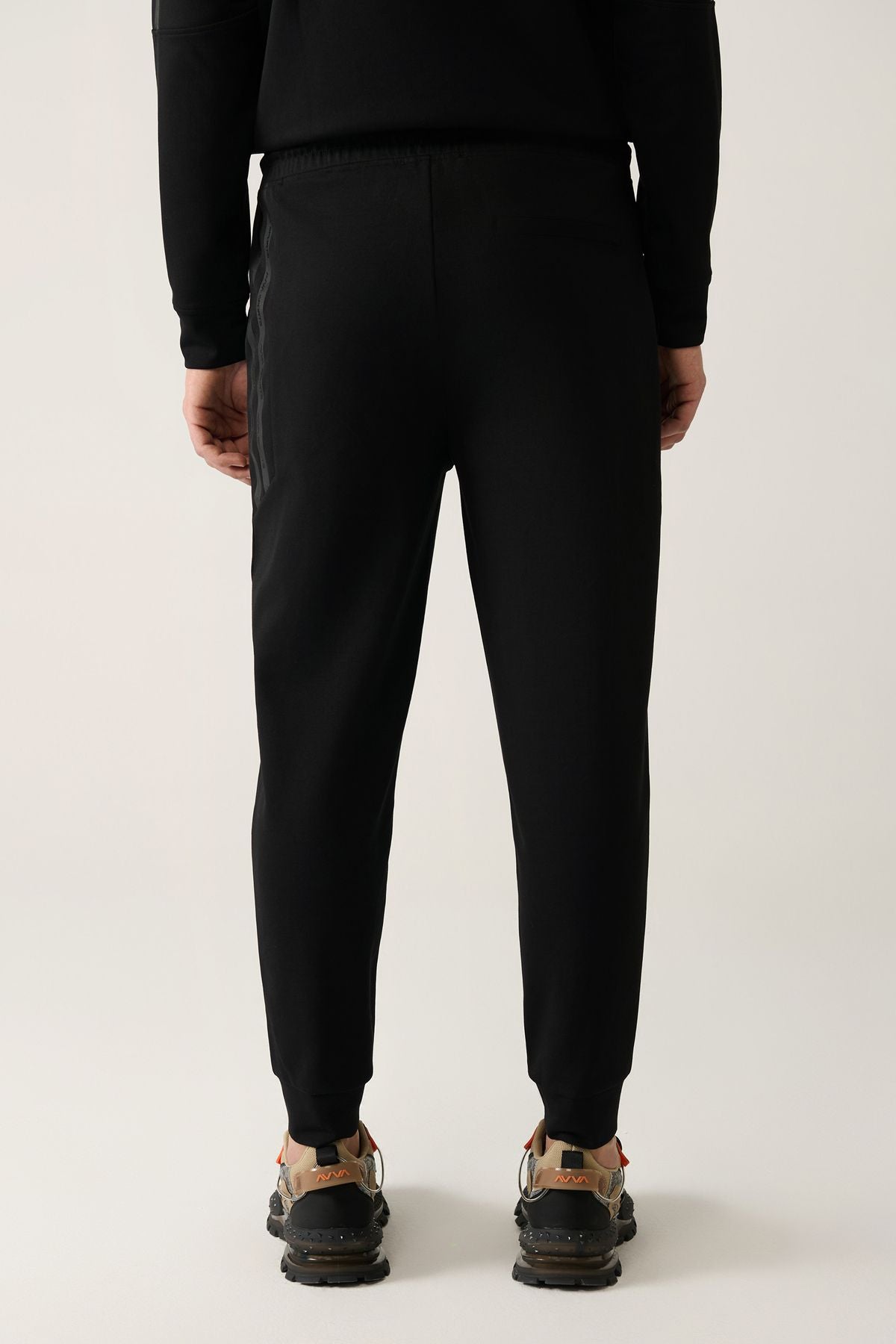 Men's black interlok waist laced cotton tracksuits six A41y3408