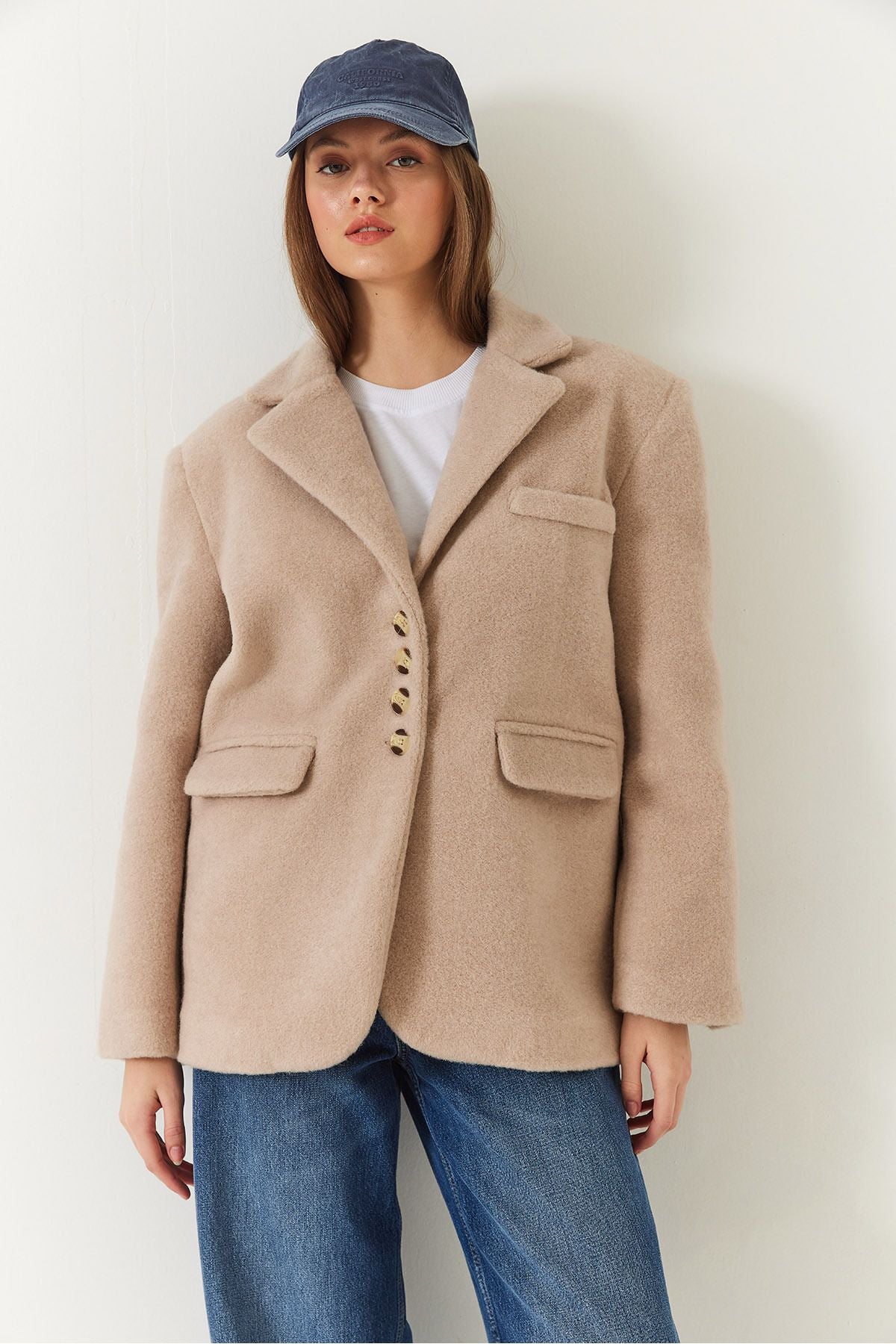 Woman Bold Stamp Blazer Jacket Short Coat 60261366