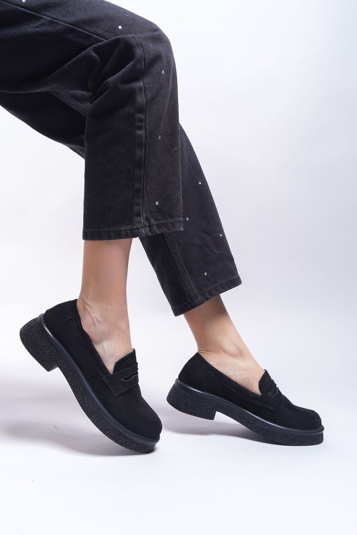 Ashlalona Woman Loafer 00121201 Μαύρο καστόρι