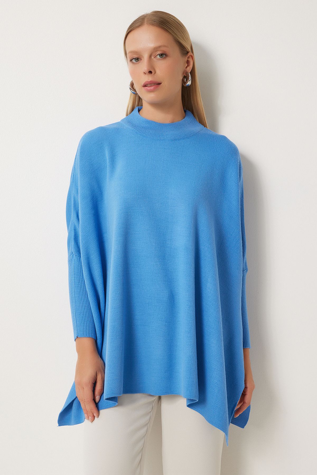 WOMEN INDIO BLUE BLUE SIDE SPEED Oversiz Pancho Kazakh YY00005