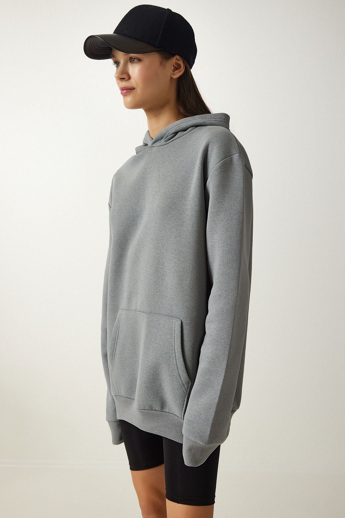 Women's gray hooded charted Sweatshirt OW00002