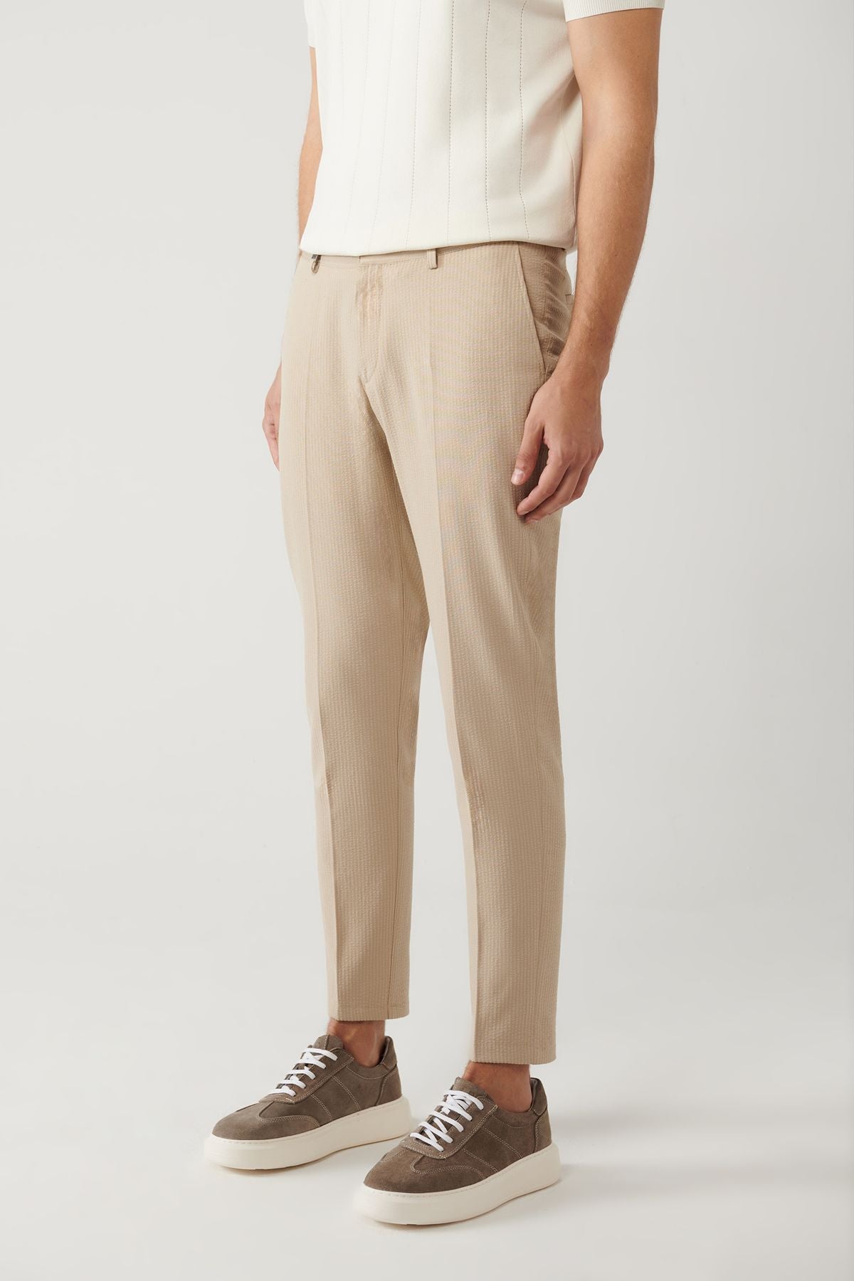 Men's Beige Waist Flexible Fabric with A41y3200