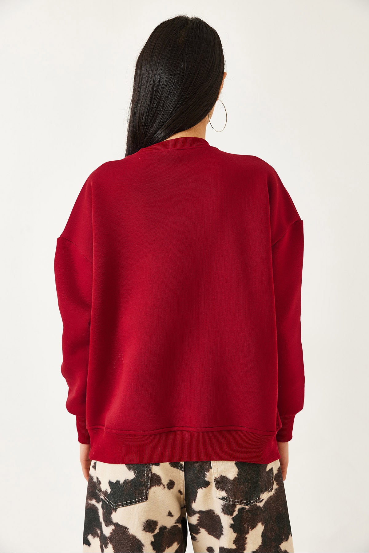 Women's Three Thread Raised Printed Sweatshirt 60261216