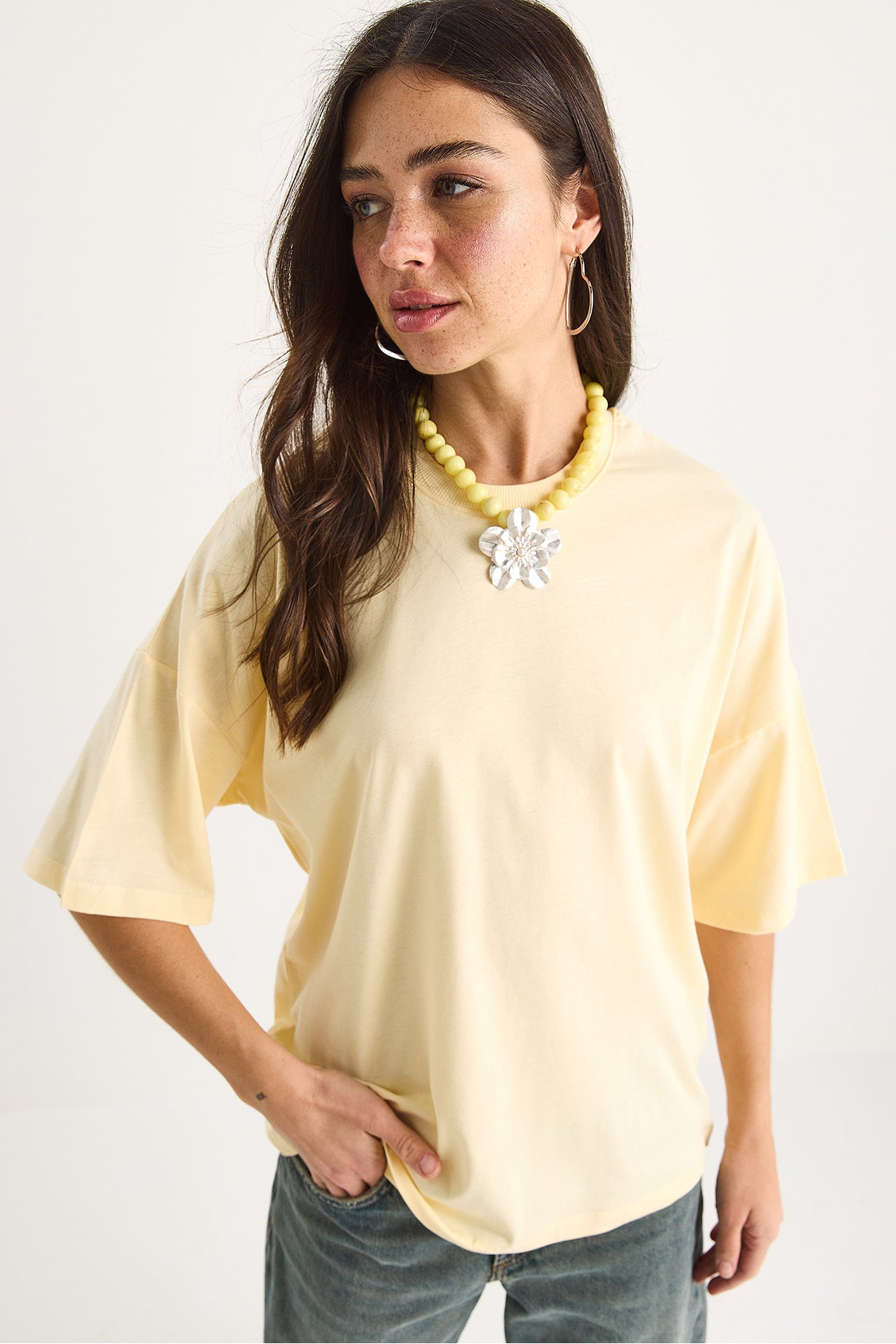 Women's 100% Organic Cotton Oversize Basic T-Shirt 60602065