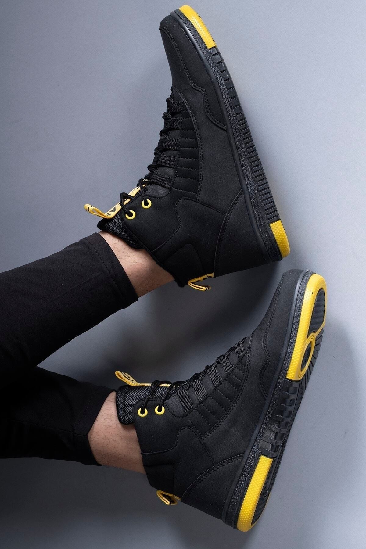 Black Yellow Men Sneaker Bot 00122262