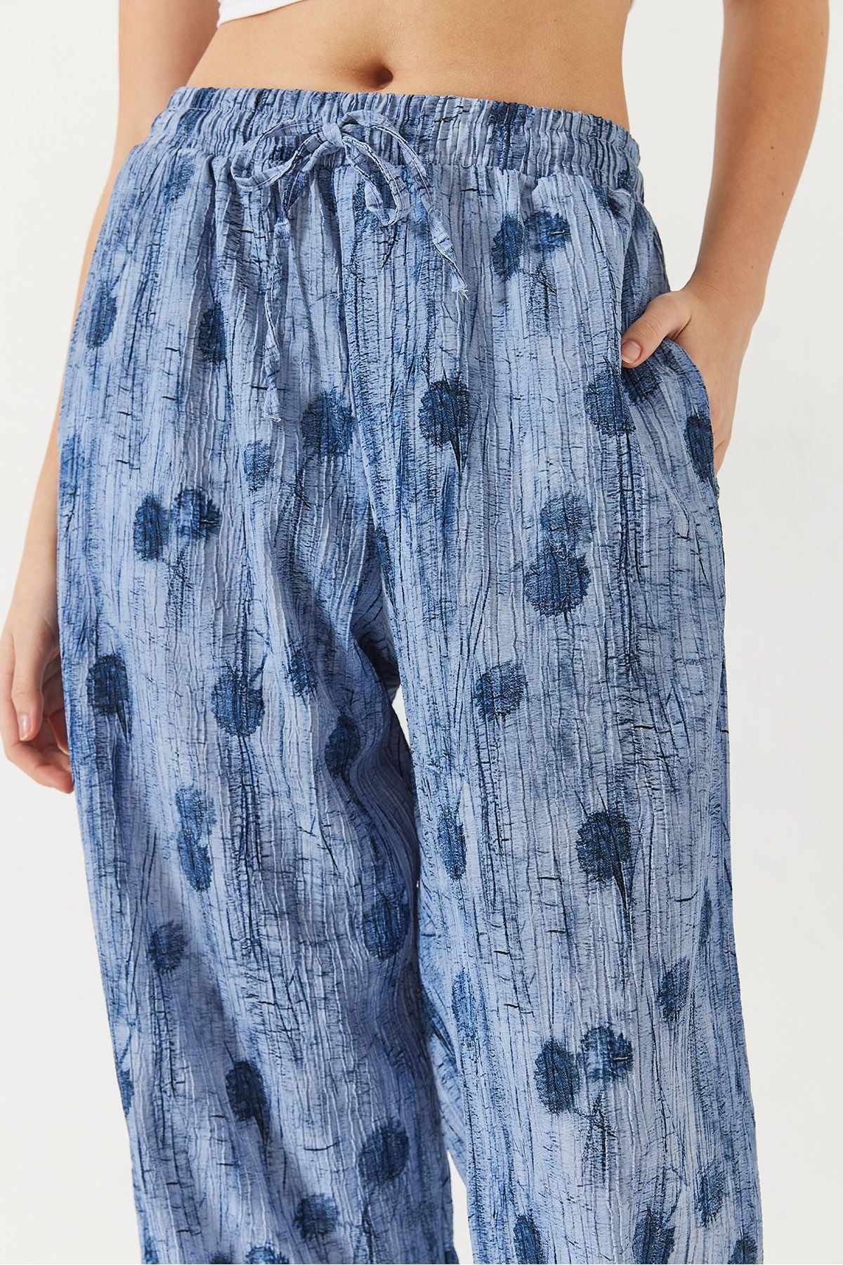 Women's Waist Lacık with Laccked Palazzo Pants 80167 60271064
