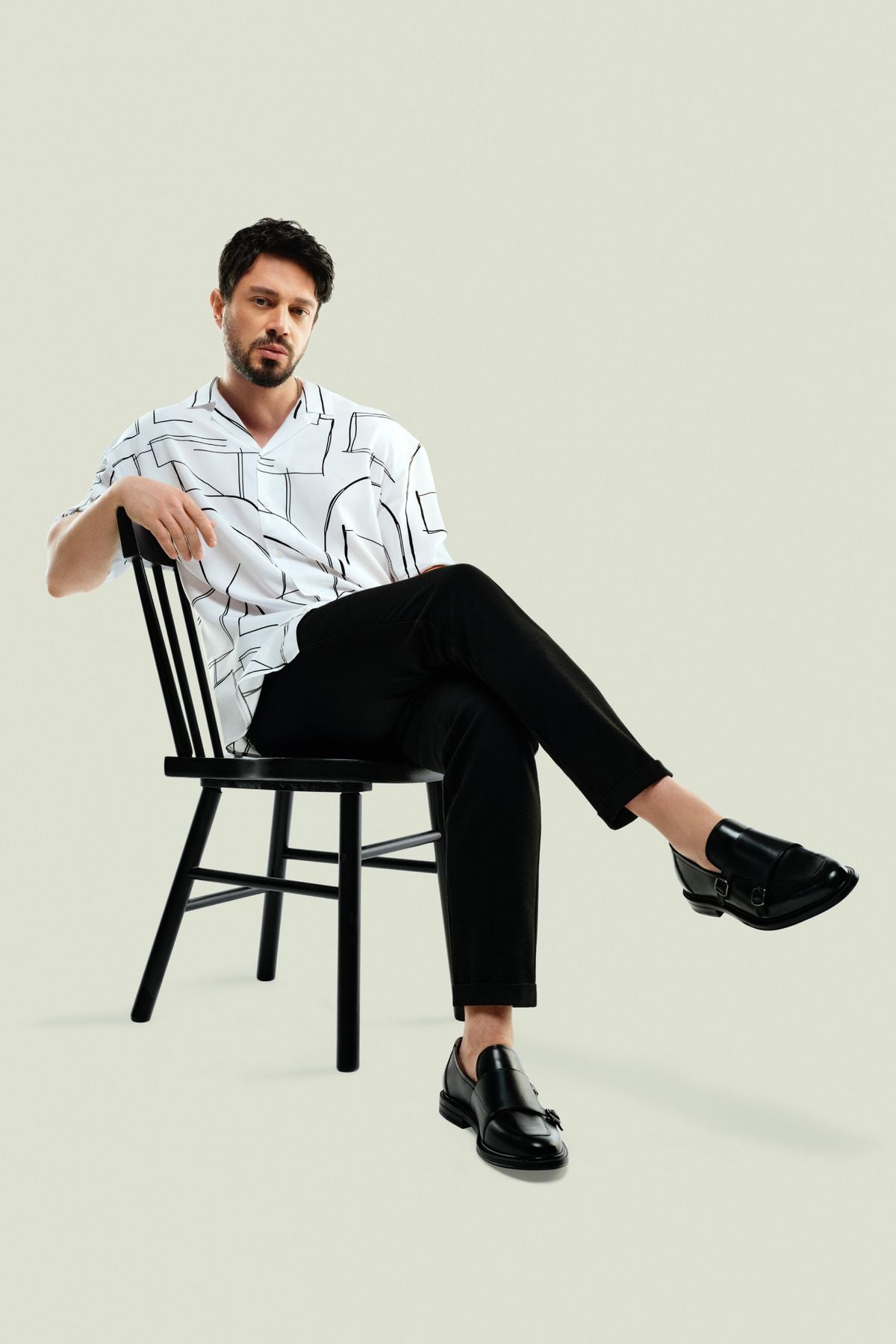 Men's Black Side Waist Waithful Chino Pants B003033