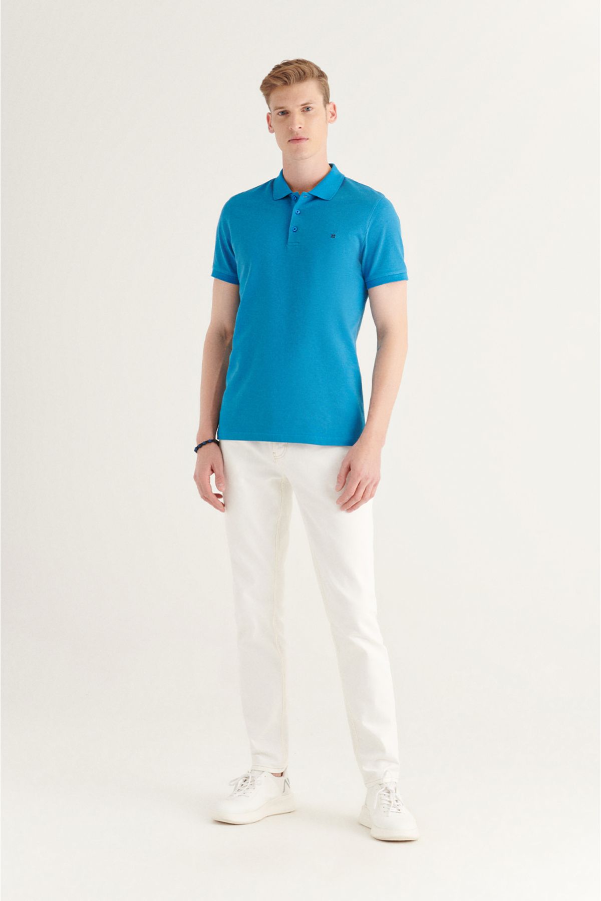 Men's dark blue 100 %cotton cool, Polo Yaka T-shirt E001004