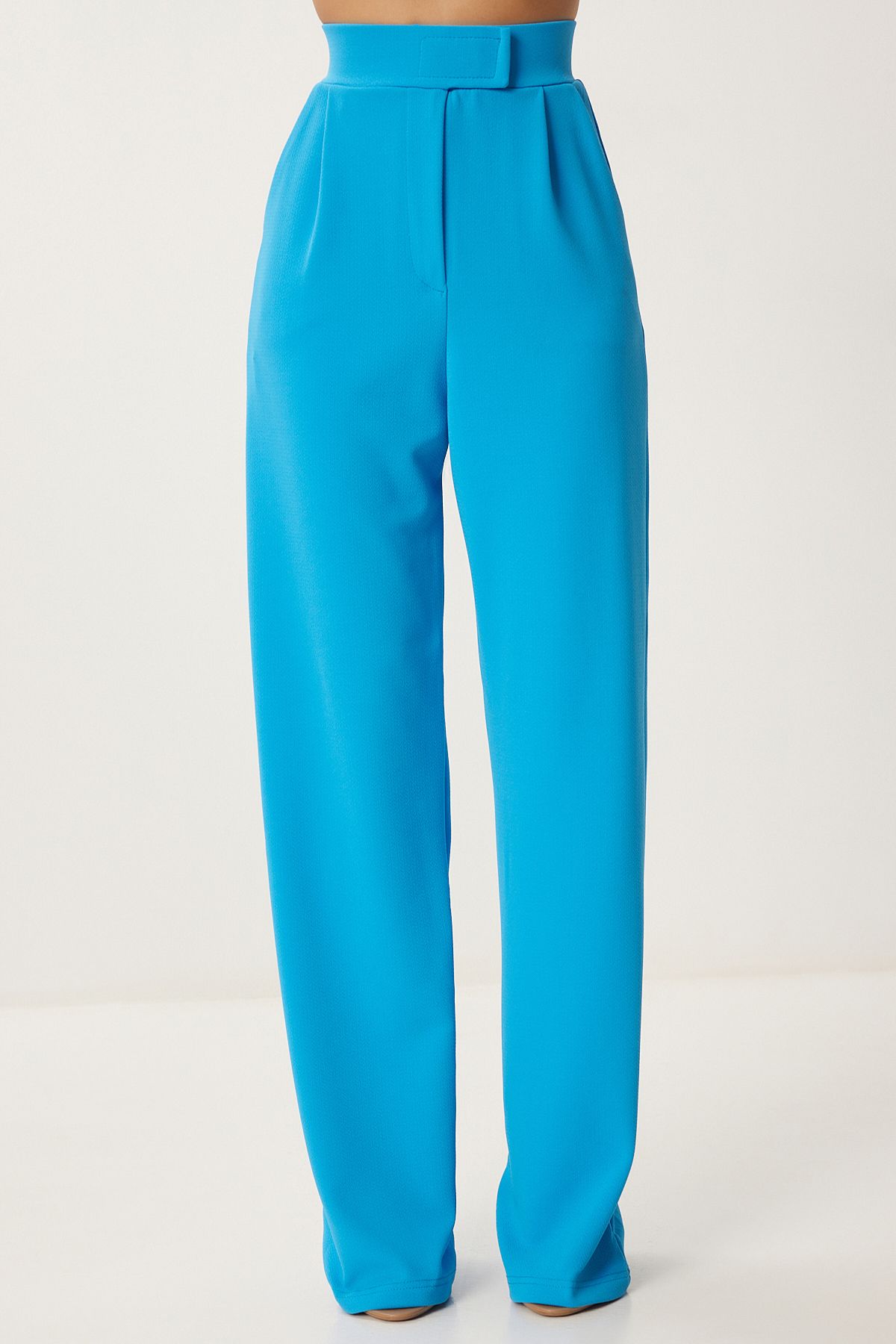 Women's Blue Waist Call Casual Woven Pants RV00150