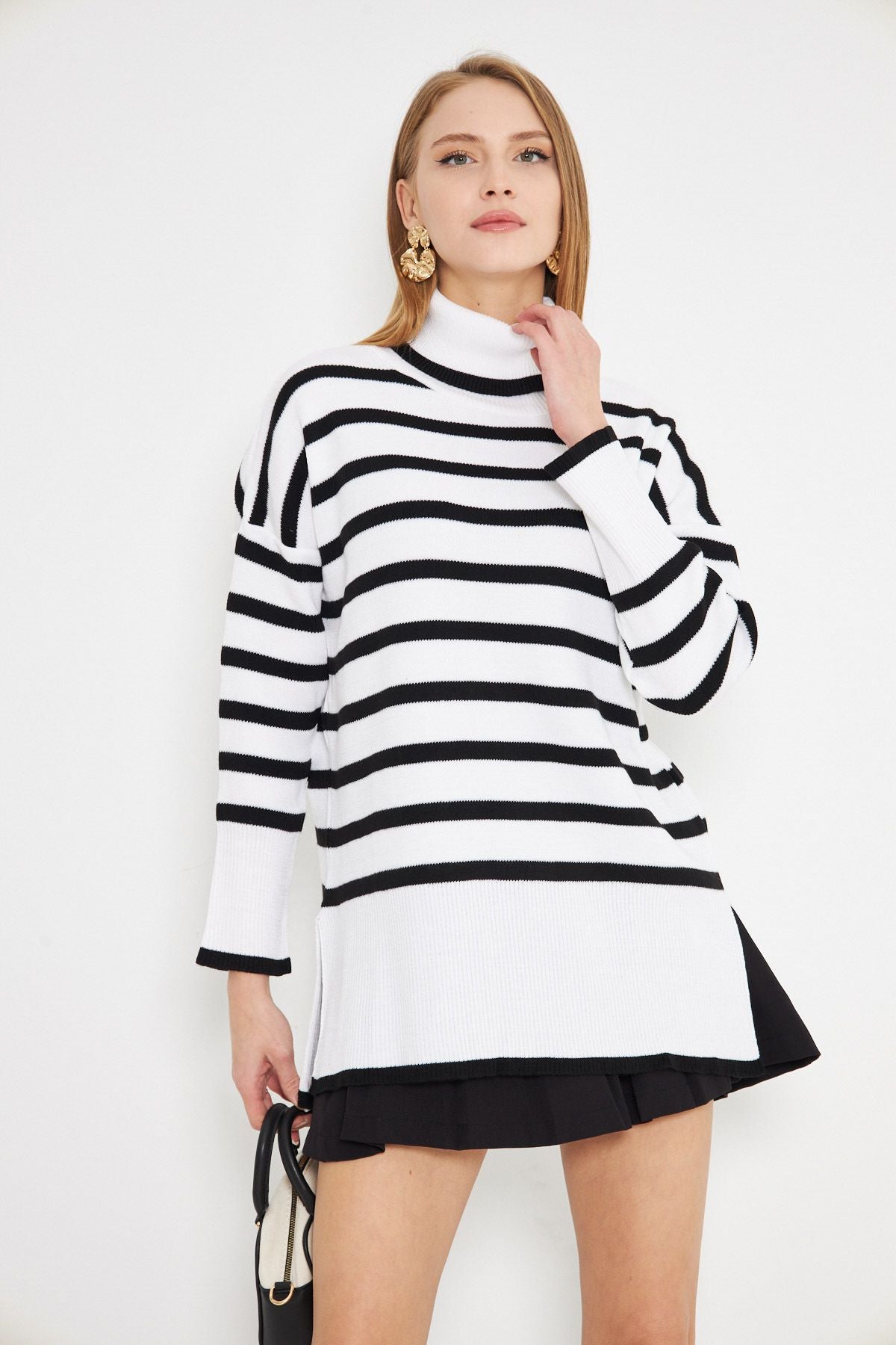 WOMEN ECRU FISHER striped knitwear sweater ARM-24K012007