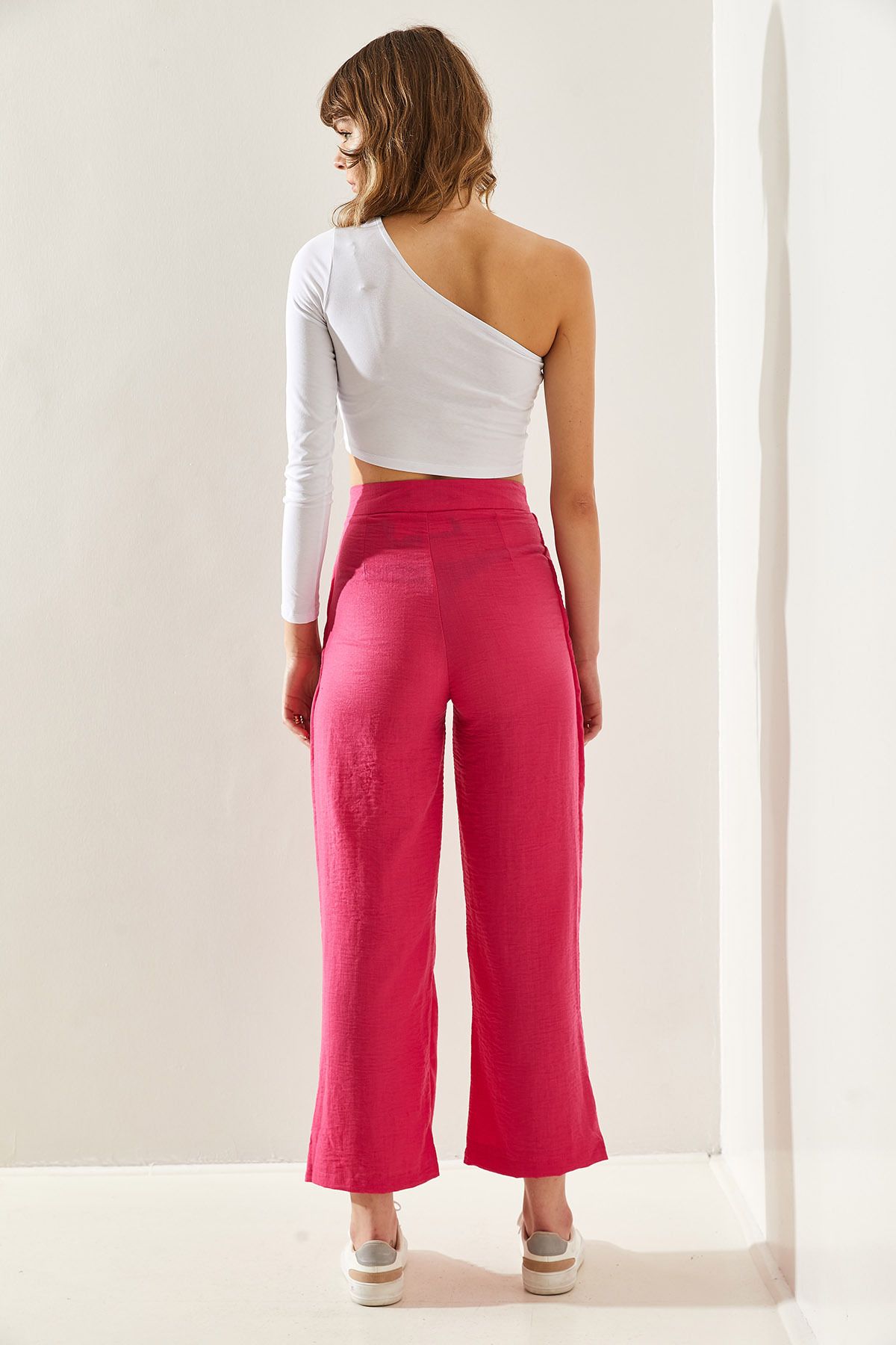 Female Müslin linen linked design pants 60251283