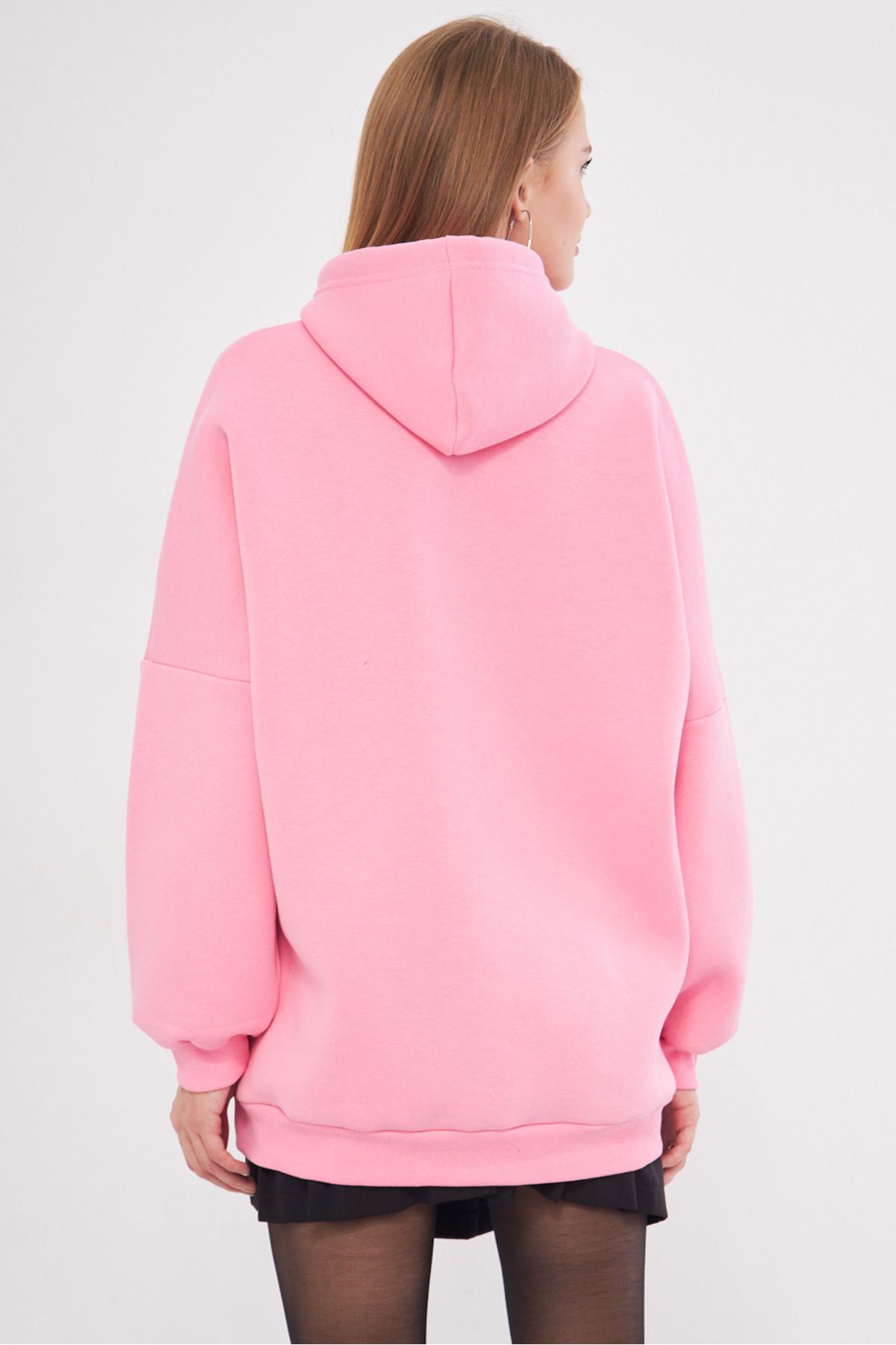 Woman Pink Hooded in Sweatshirt Arm-25k001045