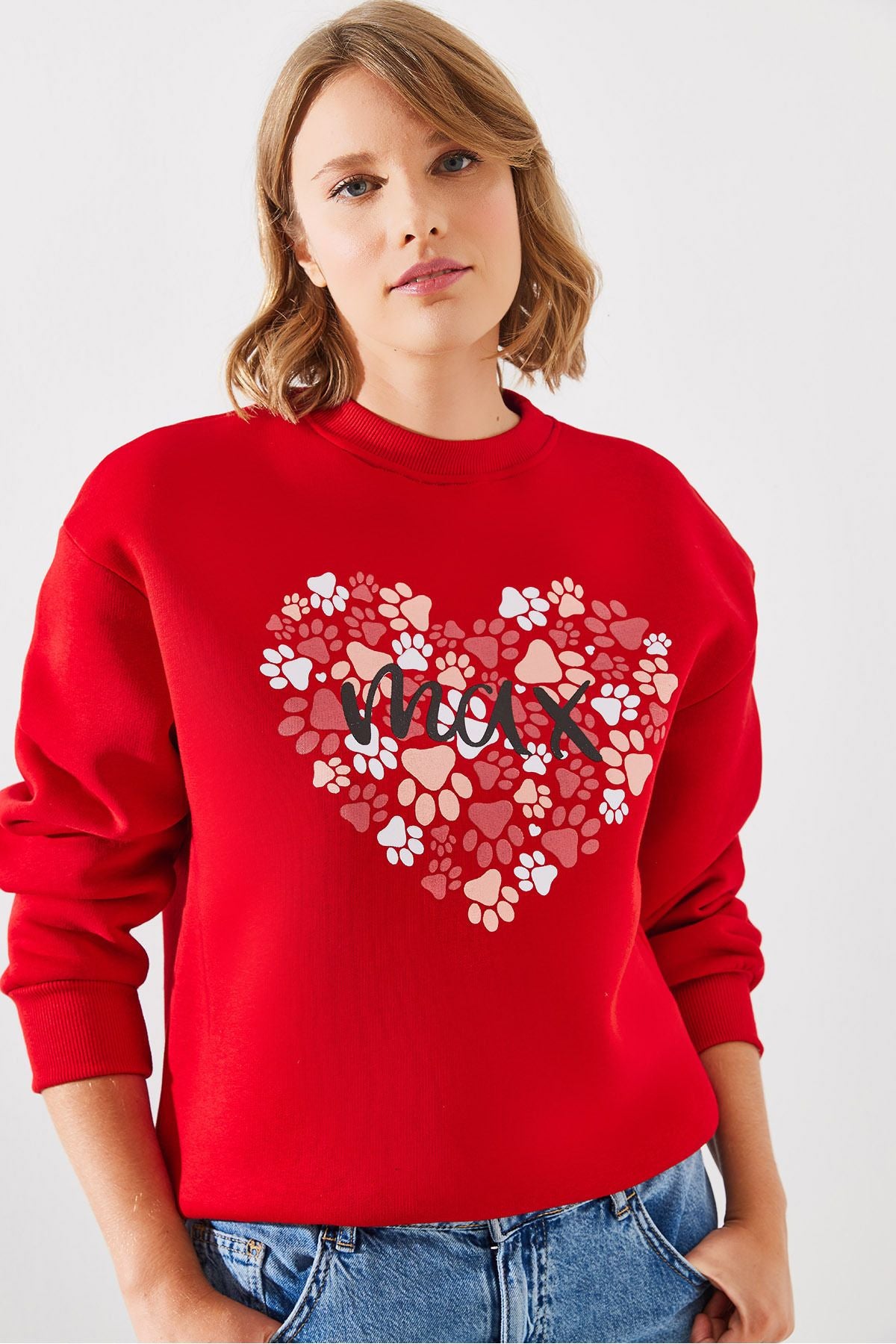 WOMEN'S THREE YEAR ROUND ROUND BOLE PIPLE PRINTED SWEATSHIRT MBHS005 60601005