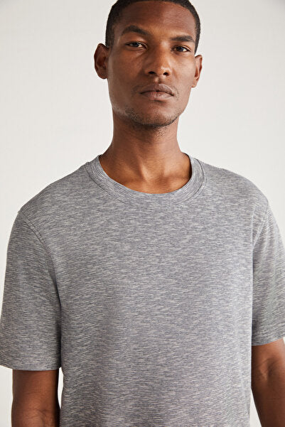 Abbott Men's Comfort Fit Special Textured Gray T-shirt