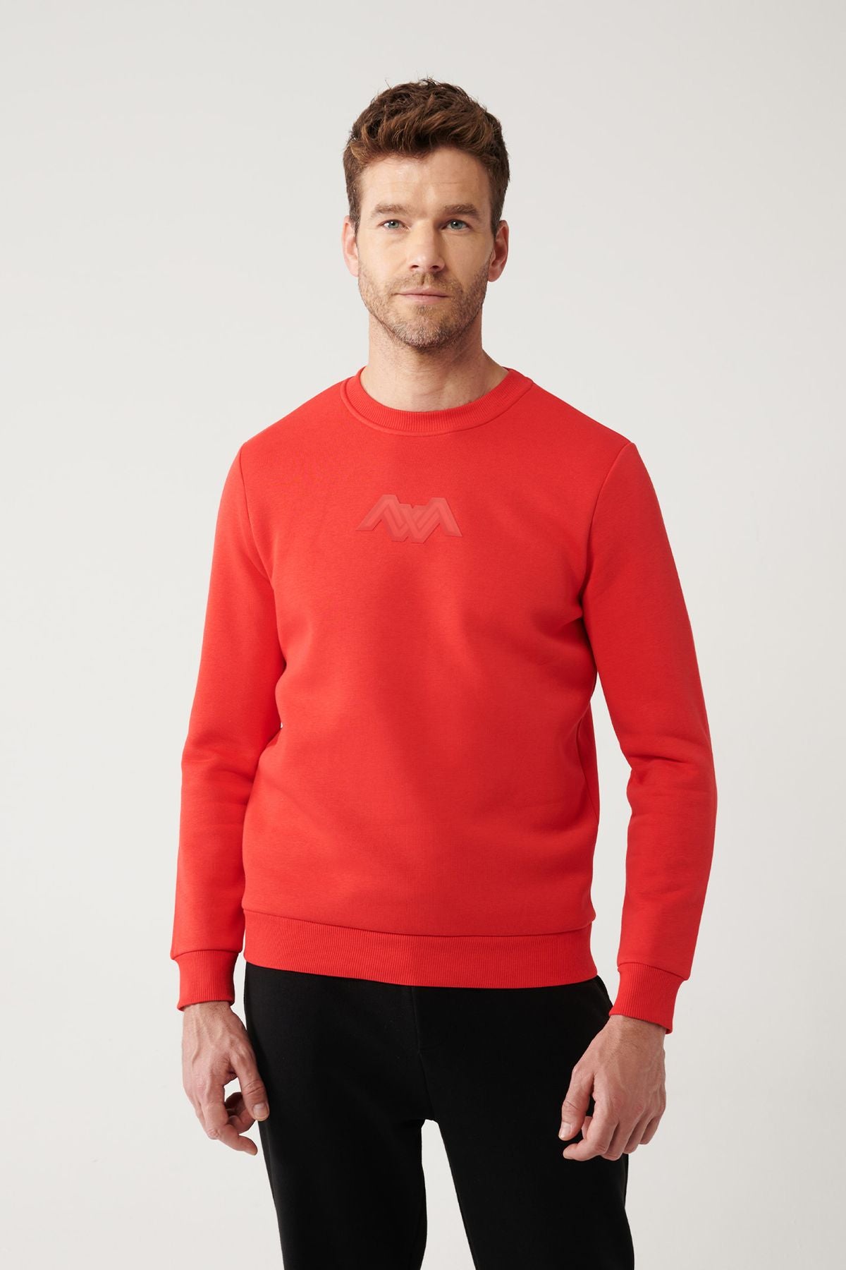 Men's Red Bicycle Collar 3 IP -Swedo Printed Sweatshirt A32Y1273