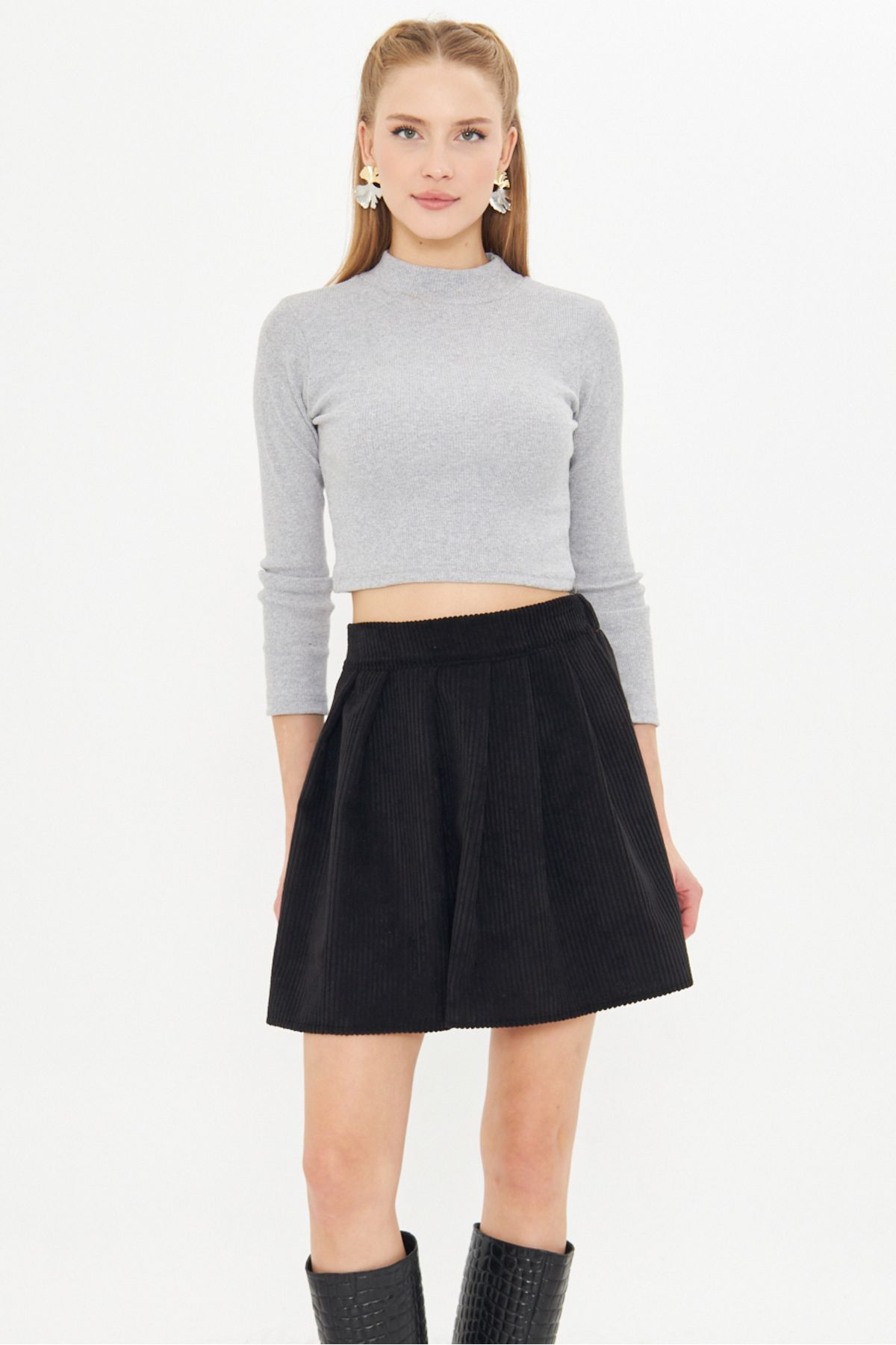 WOMEN BLACK WALL RAZIFE SHORT SKIN ARM-25K001080