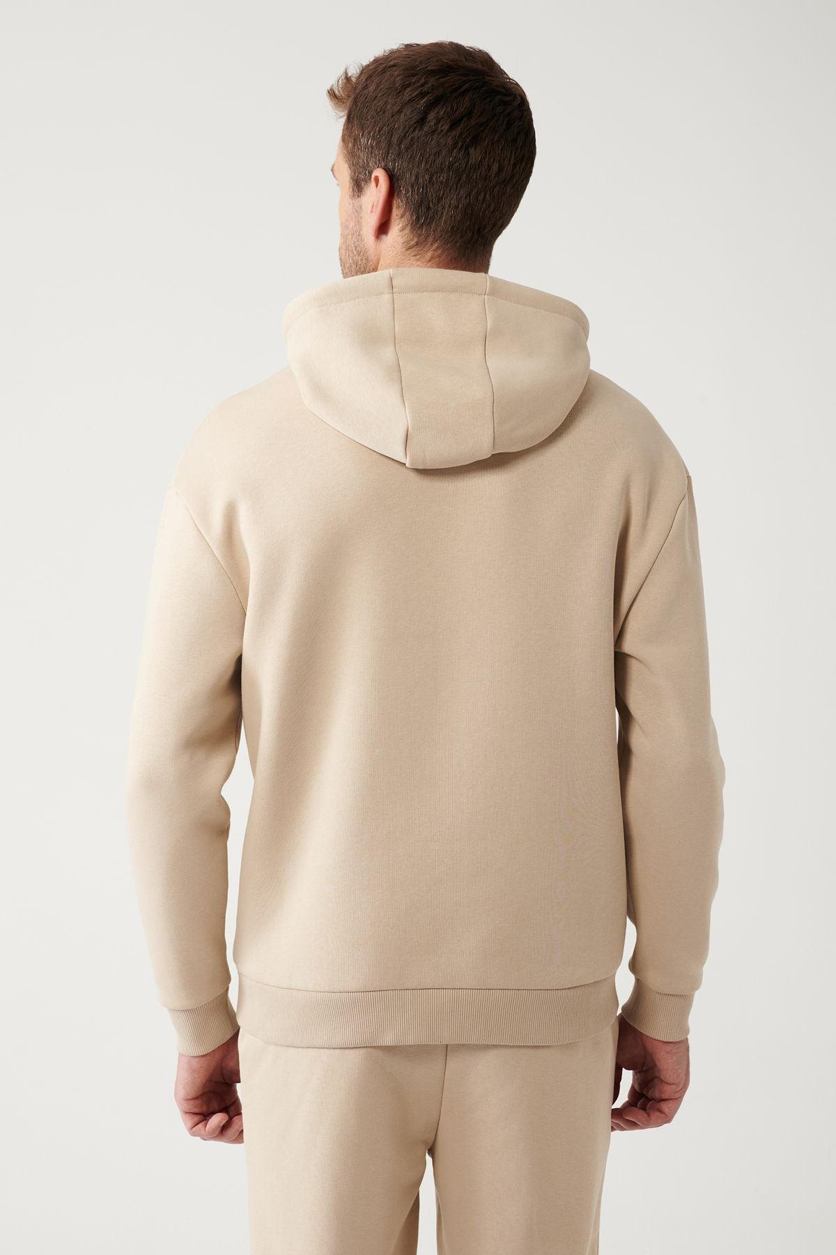 Men's Beige Hooded 3 IP Sweatshirt A32Y1190