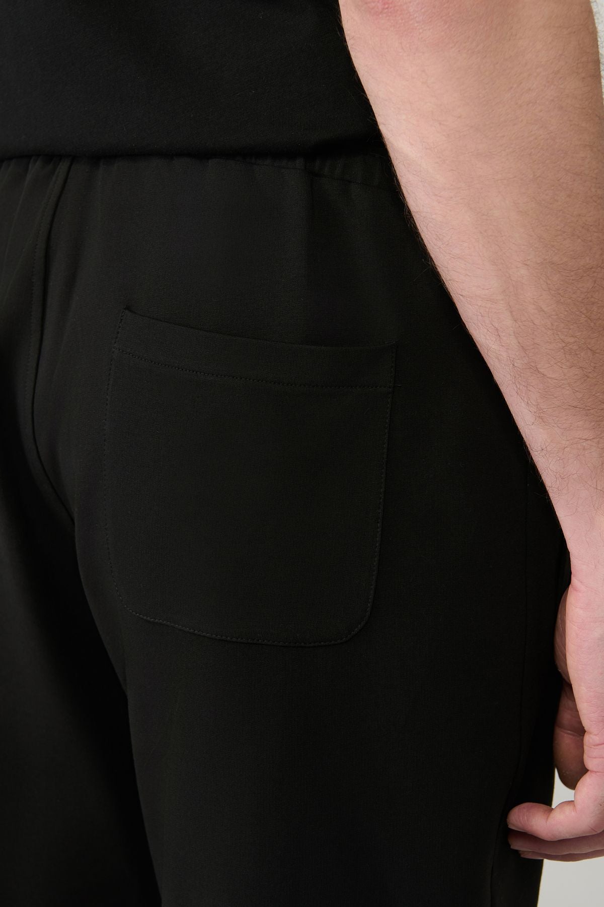 Men's black side knitted cotton cotton 2 IP daily shorts E003602