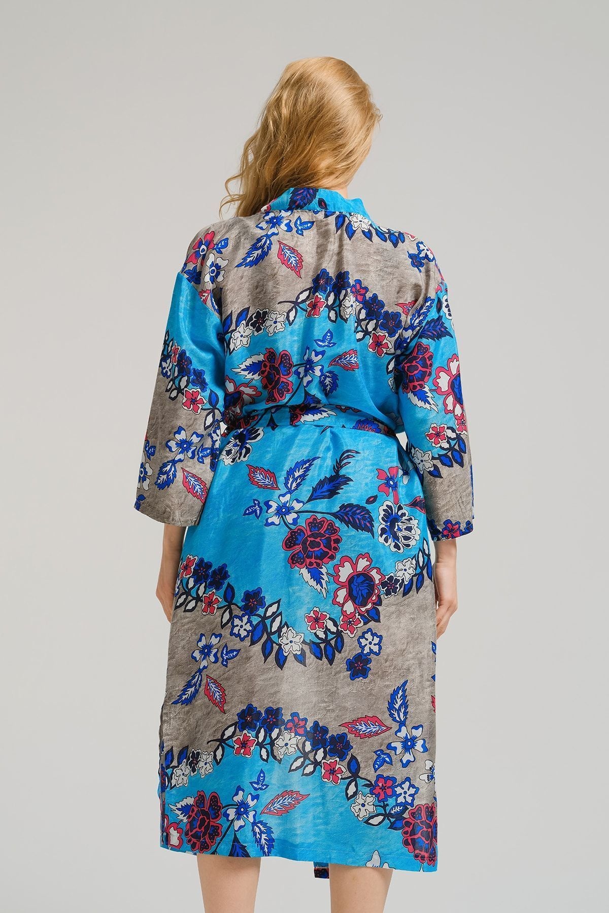 WOMEN'S TURKUAZ PATON LONG KIMONO ARM-22Y001120