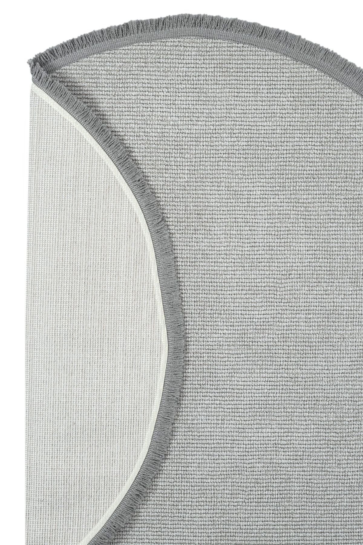 Gray Flat Round Modern Woven Carpet Gray Flat