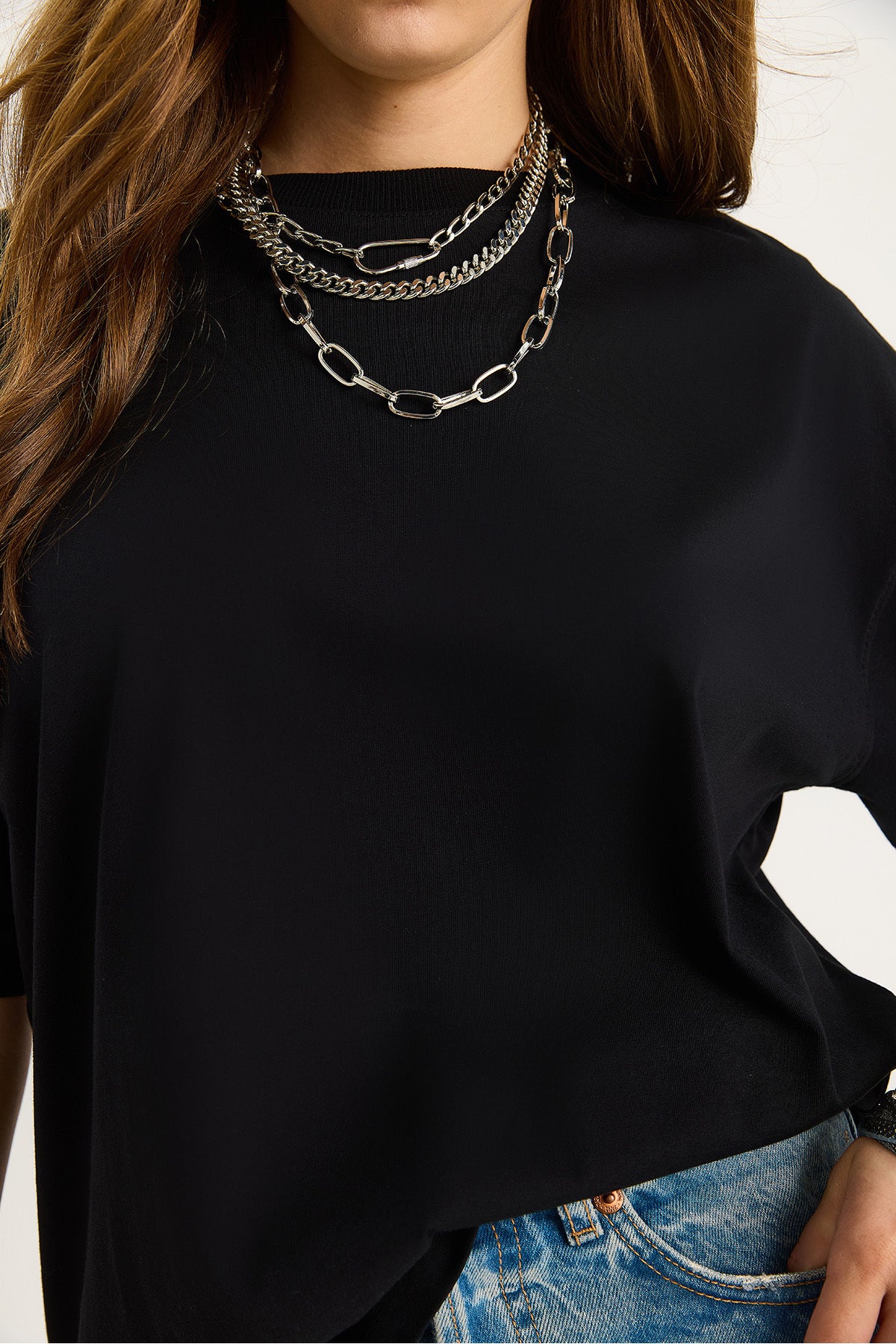 Women's 100% Organic Cotton Relaxed Fit Slit Round Collar T-Shirt 60602047