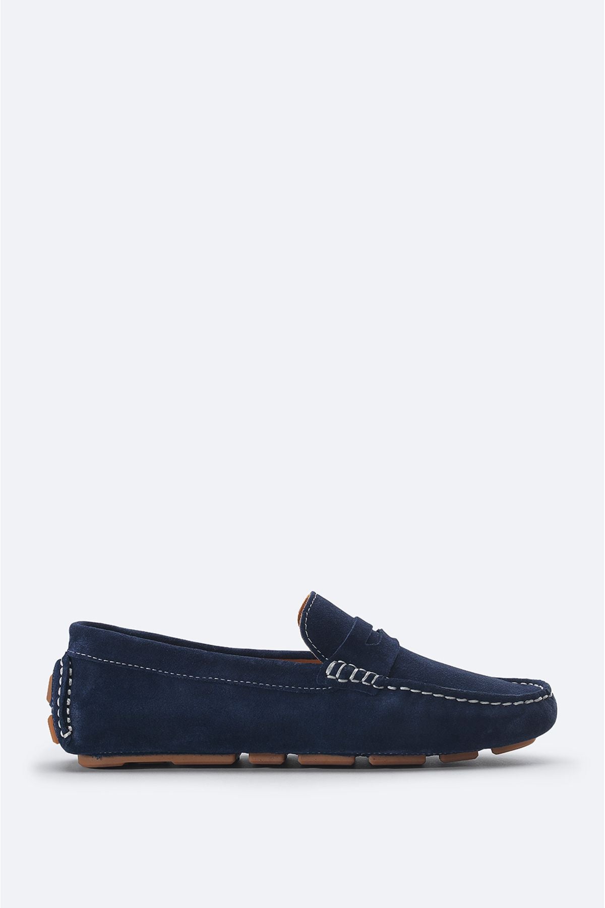 Men's Navy Blue 100 %Suede Loafer Shoes B008001