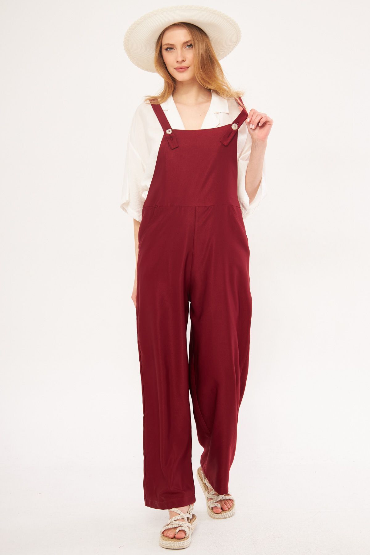 Women's Bordeaux Ikosi Jumpsuit with a large trouser gardener model ARM-24Y001043