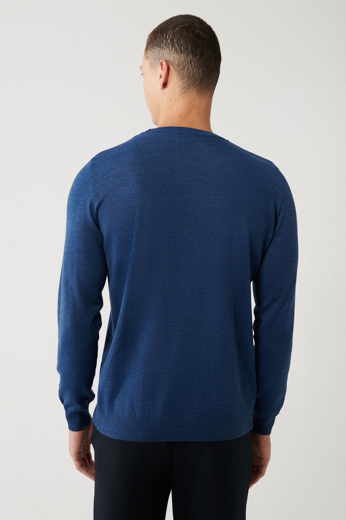 Men's Indigo Bicycle Bike Wool Mixed Knitwear Sweater B005013