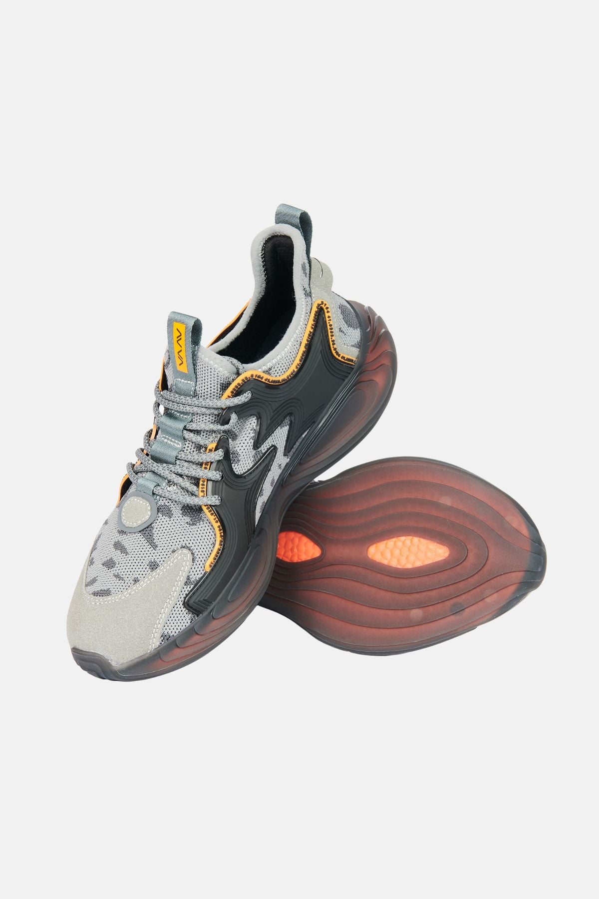 Men's gray flexible floor sneaker shoes A32y8003