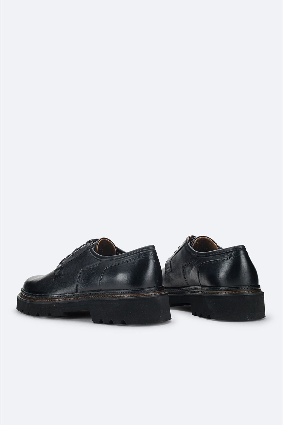 Men's Black 100 %Leather Lacing Flexible Base Classic Shoes A32Y8026