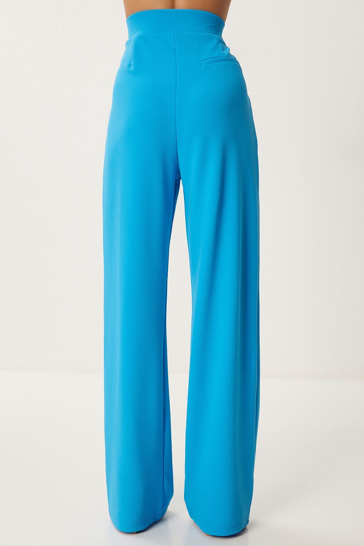 Women's Blue Waist Call Casual Woven Pants RV00150
